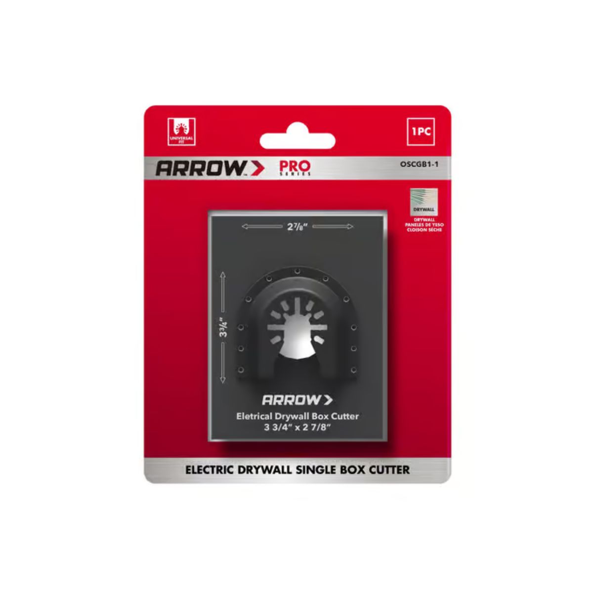 Arrow Pro 2-7/8 in. L x 3-3/4 in. W Bi-Metal Square Drywall Blade Multi-Material 1 Piece