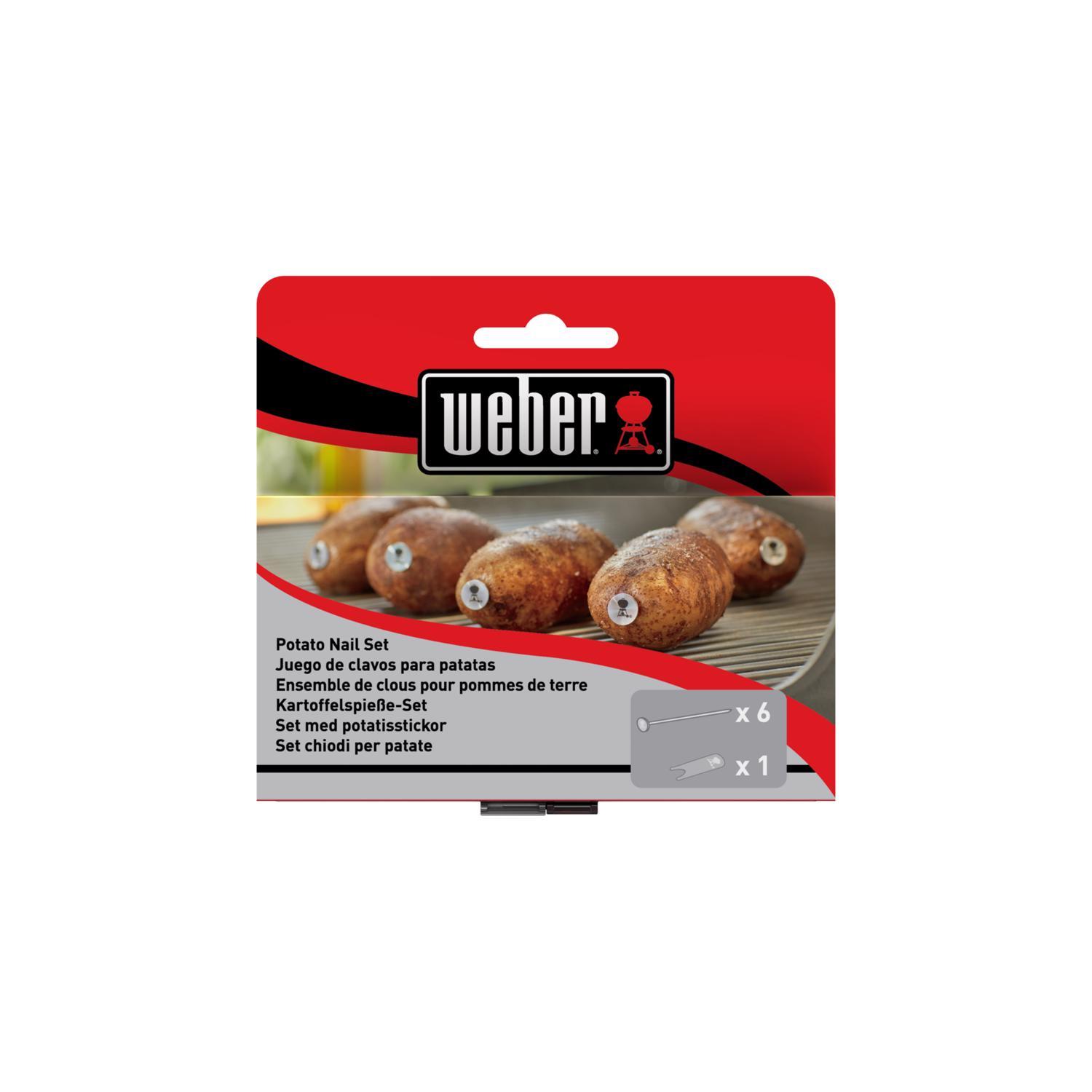 Weber Stainless Steel Silver Potato Nails 6 pk