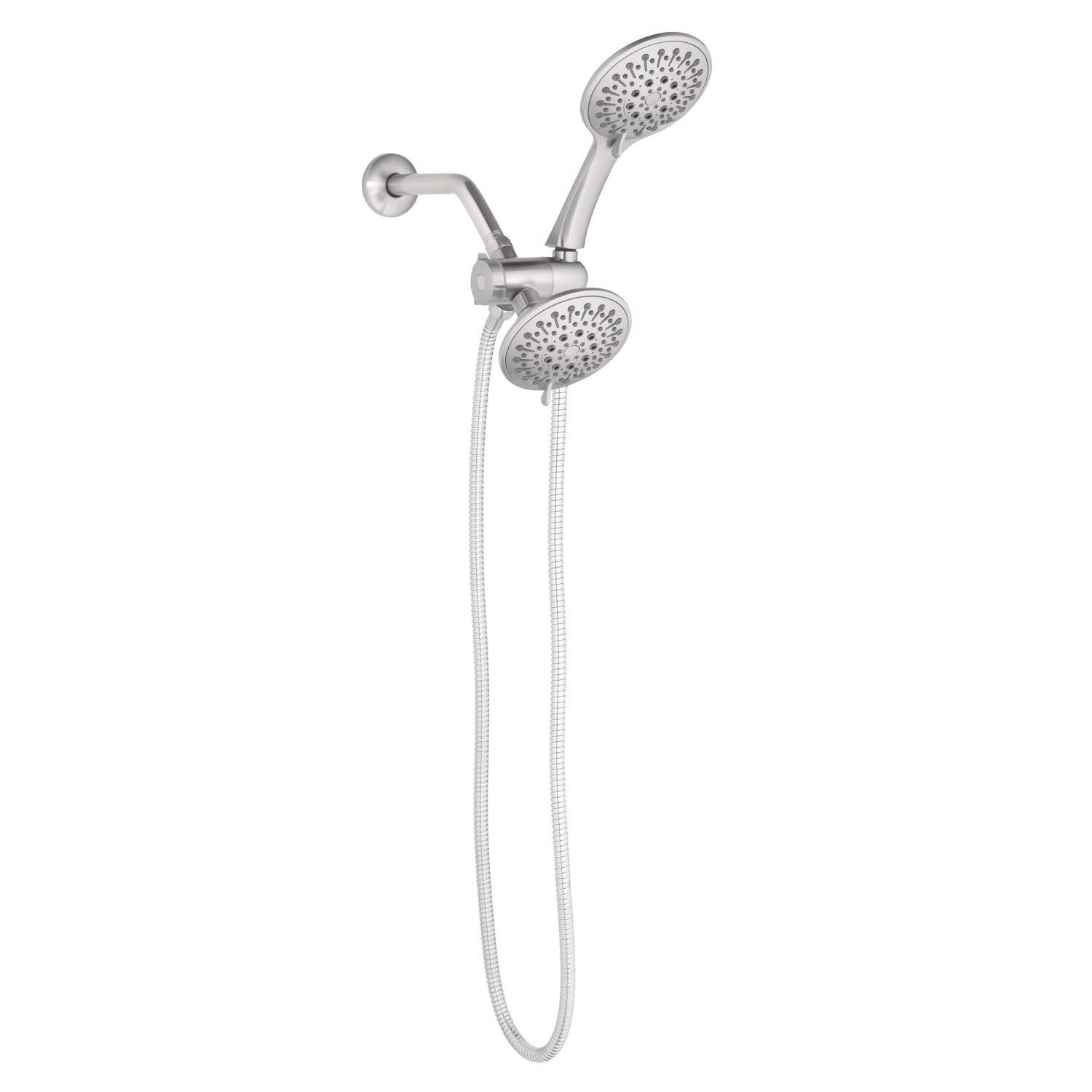 Oakbrook Collection Brushed Nickel 6 settings Showerhead Combo 1.8 gpm