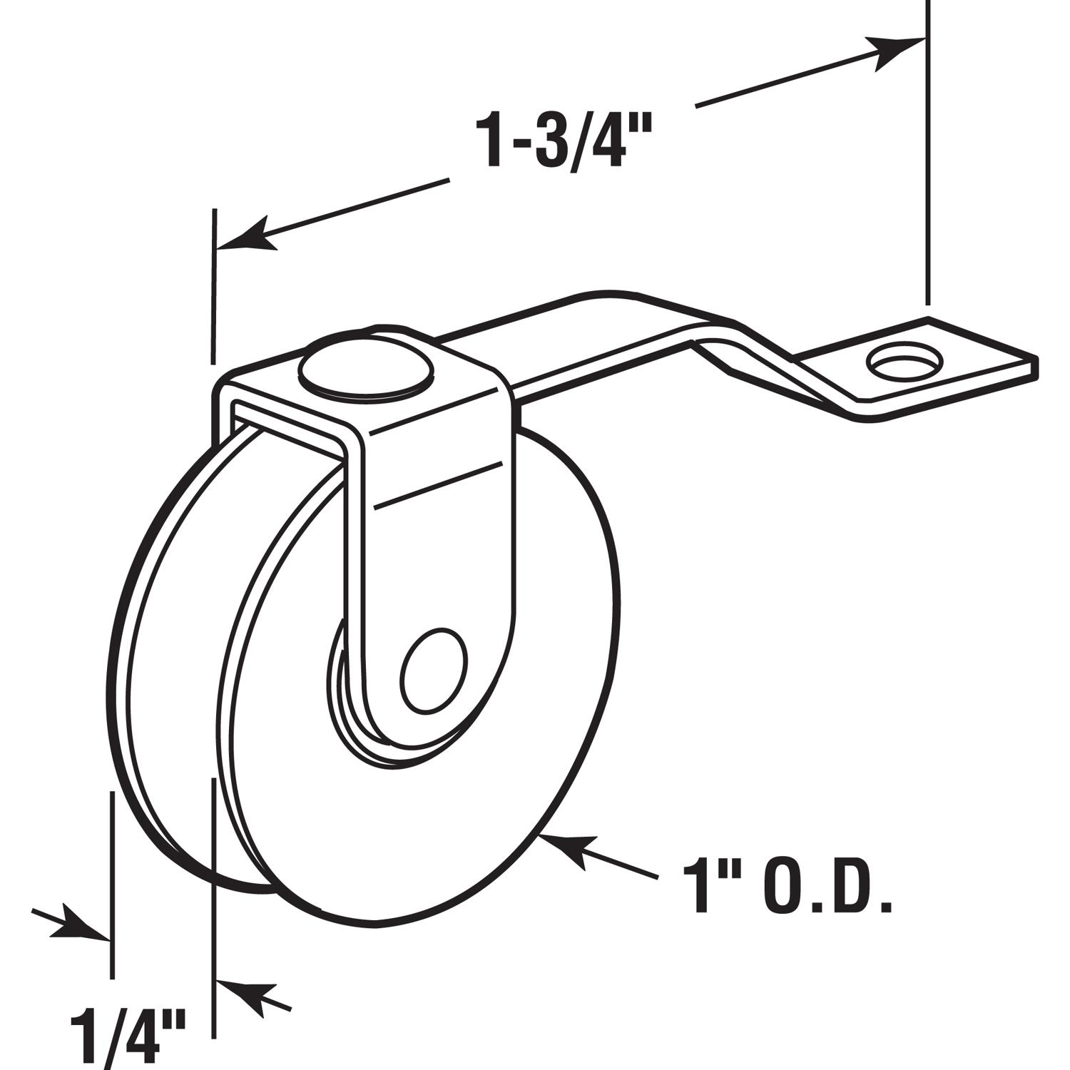 Prime-Line 1 in. D X 1/4 in. L Plastic/Steel Spring Tension Roller Assembly 2 pk