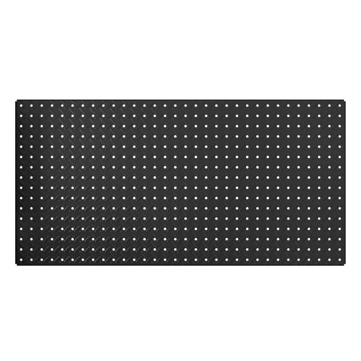 Knape & Vogt HEAVYWEIGHT Diamond Plate Steel Pegboard Black