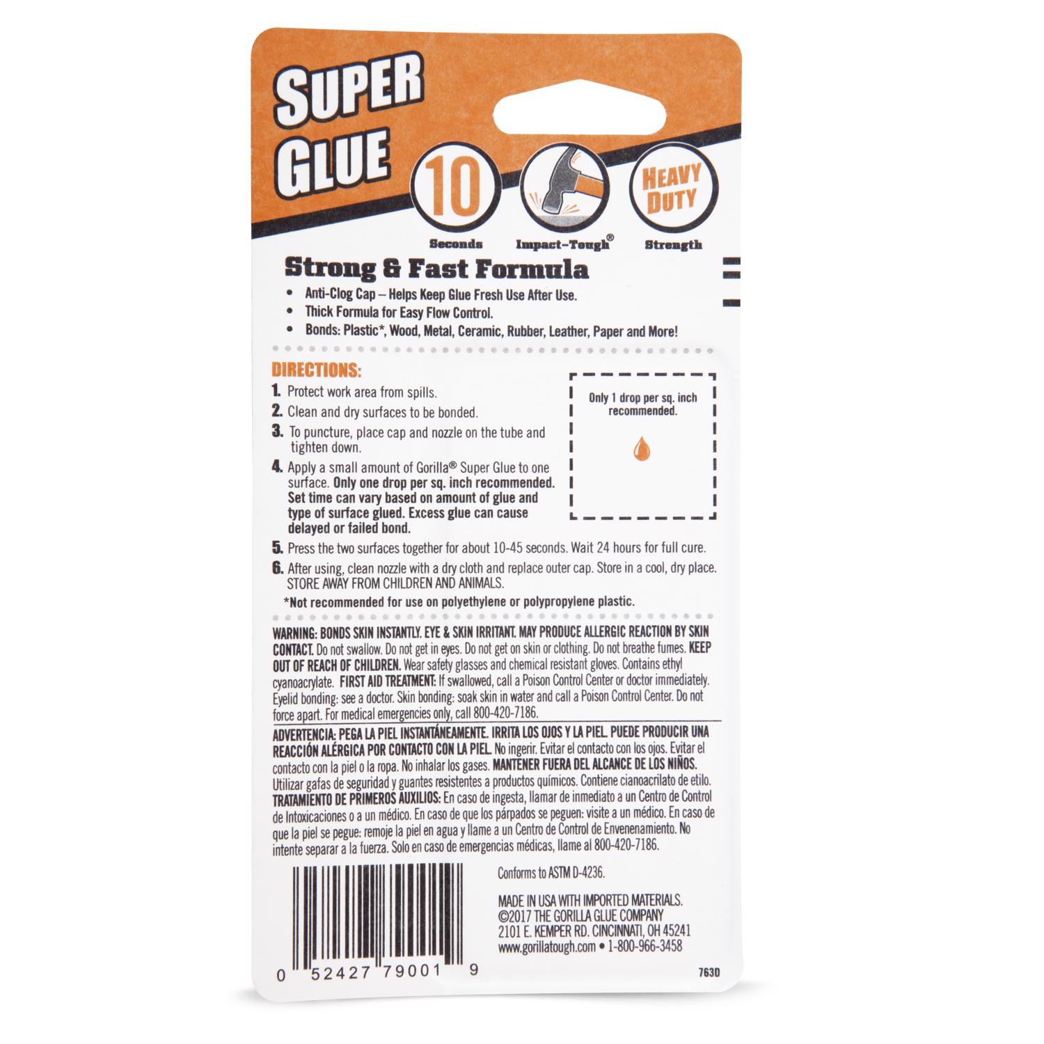 Gorilla High Strength Glue Clear Super Glue 3 gm