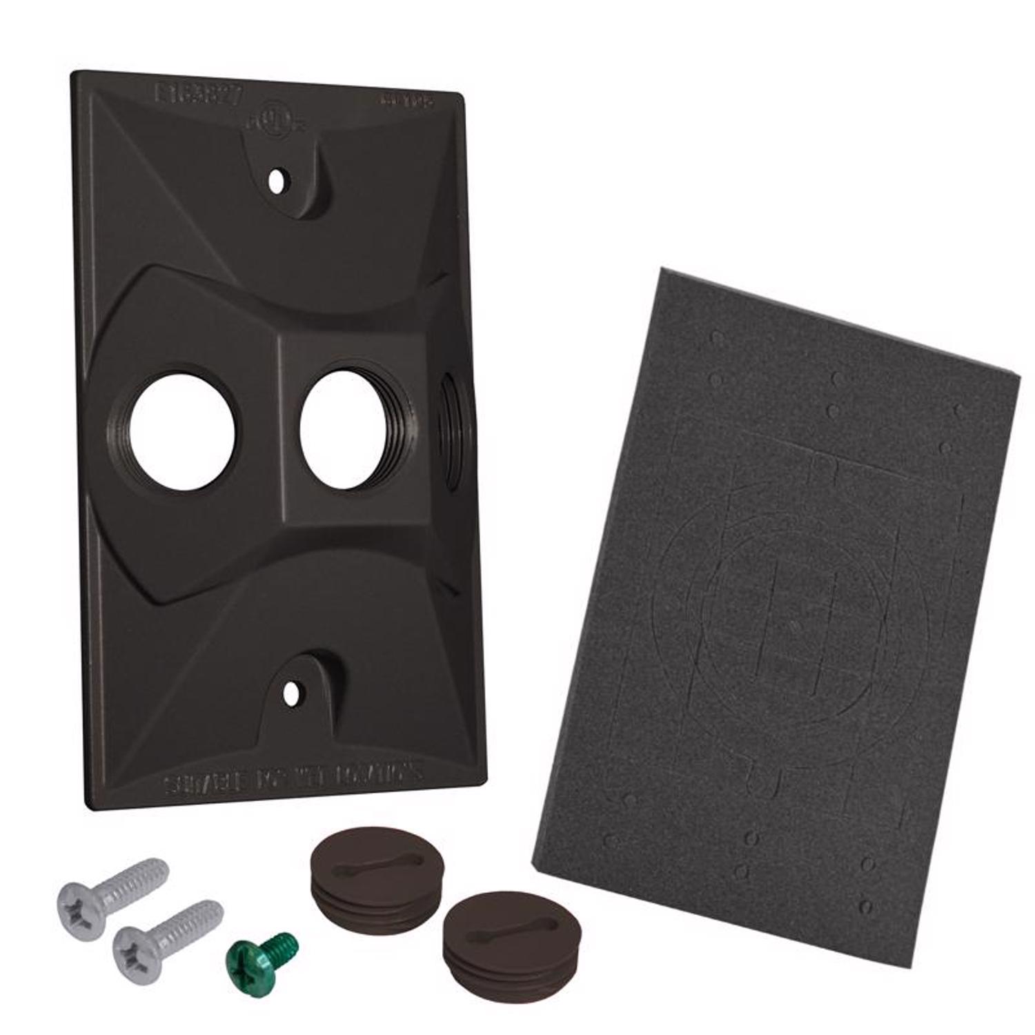 Sigma Engineered Solutions Rectangle Metal 1 gang 4.61 in. H X 2.85 in. W Lampholder Cover