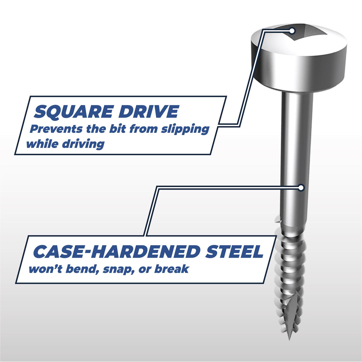 Kreg No. 7 X 1 in. L Square Zinc-Plated Pocket-Hole Screw 100 pk