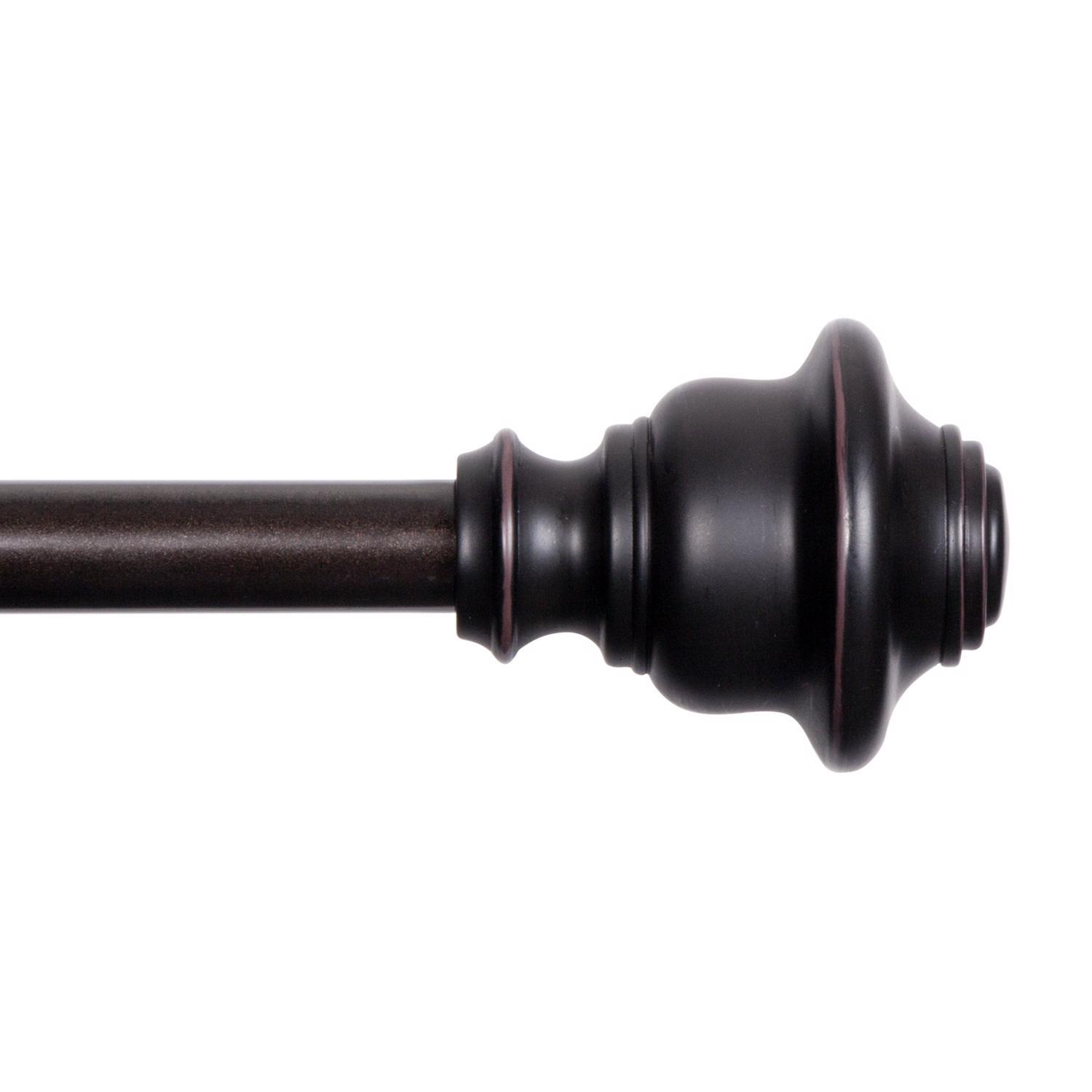 Kenney Fast Fit Weathered Brown Modern/Contemporary Curtain Rod 66 in. L X 120 in. L