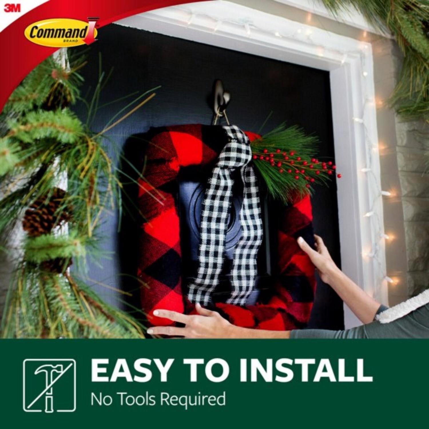 3M Command 1.62 in. L Brushed Nickel Metal Large Hook 5 lb. cap. 1 pk