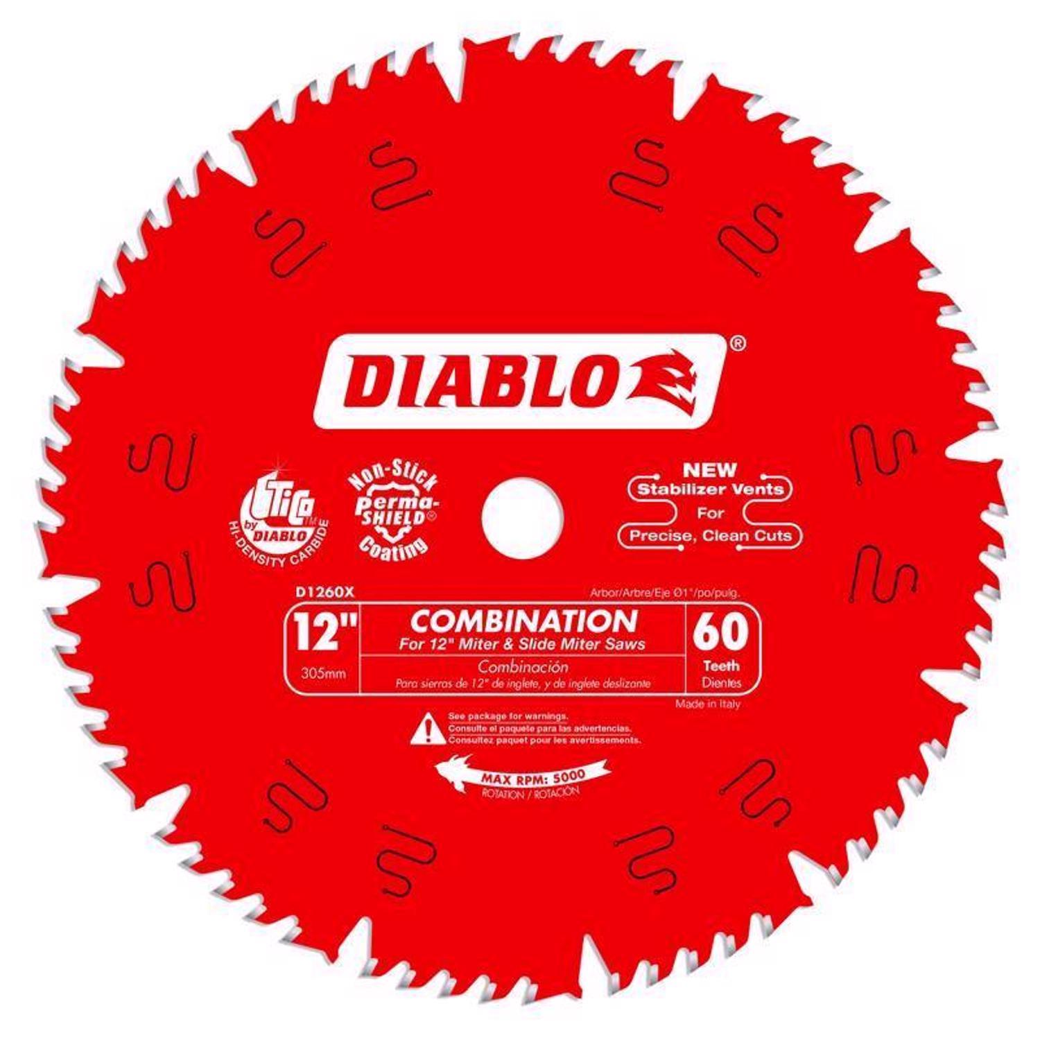 Diablo 12 in. D X 1 in. TiCo Hi-Density Carbide Circular Saw Blade 60 teeth 1 pk
