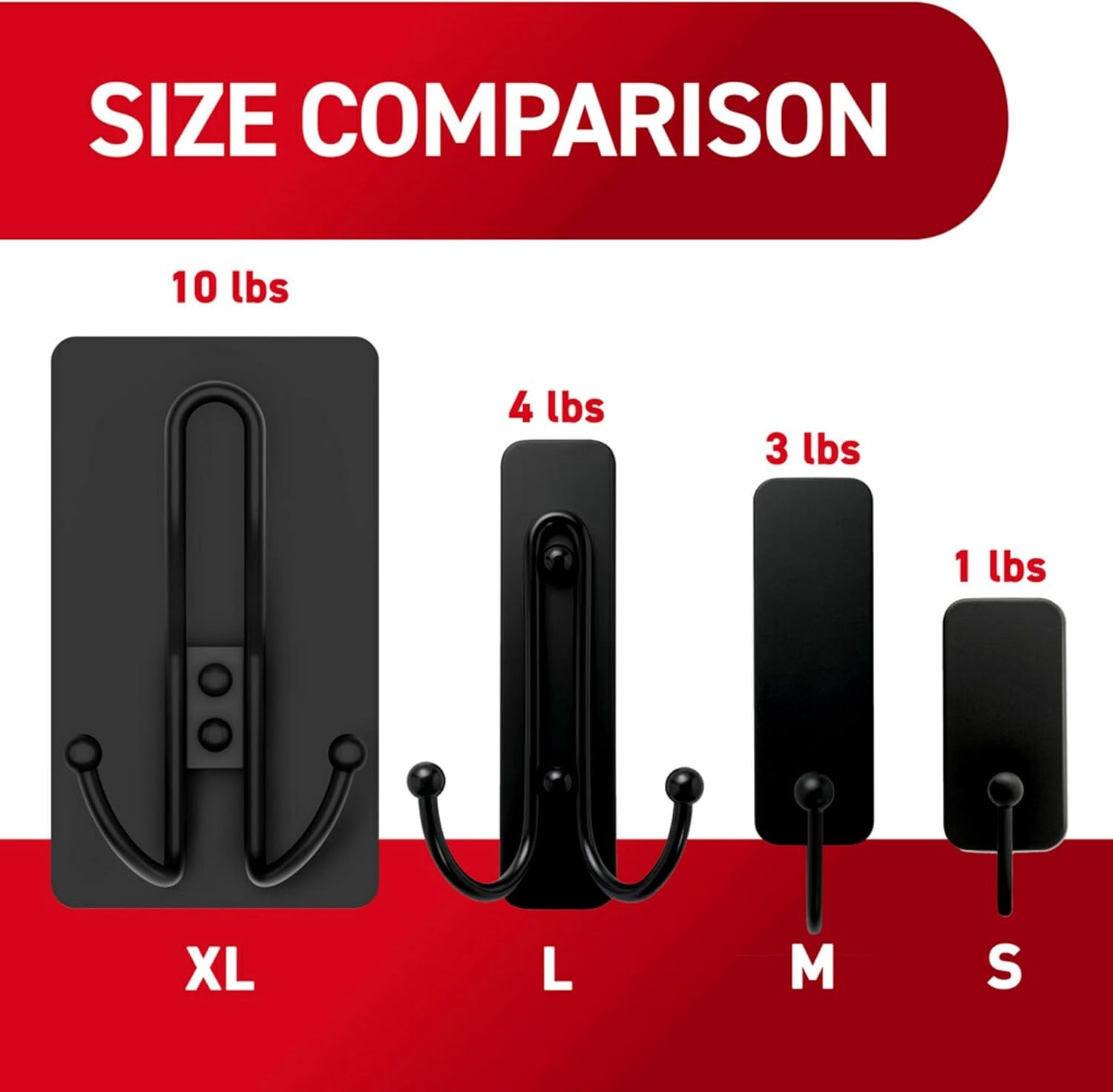 Command Extra Large Matte Black Triple Hook