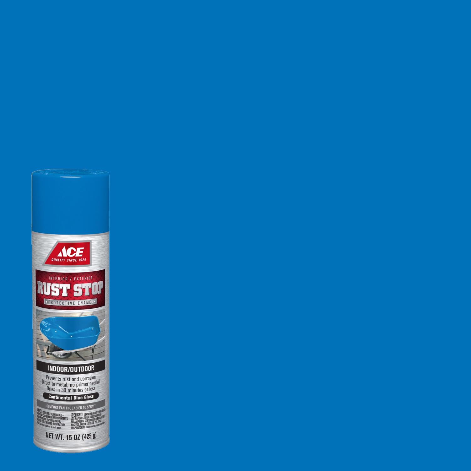 Ace Rust Stop Gloss Continental Blue Protective Enamel Spray Paint