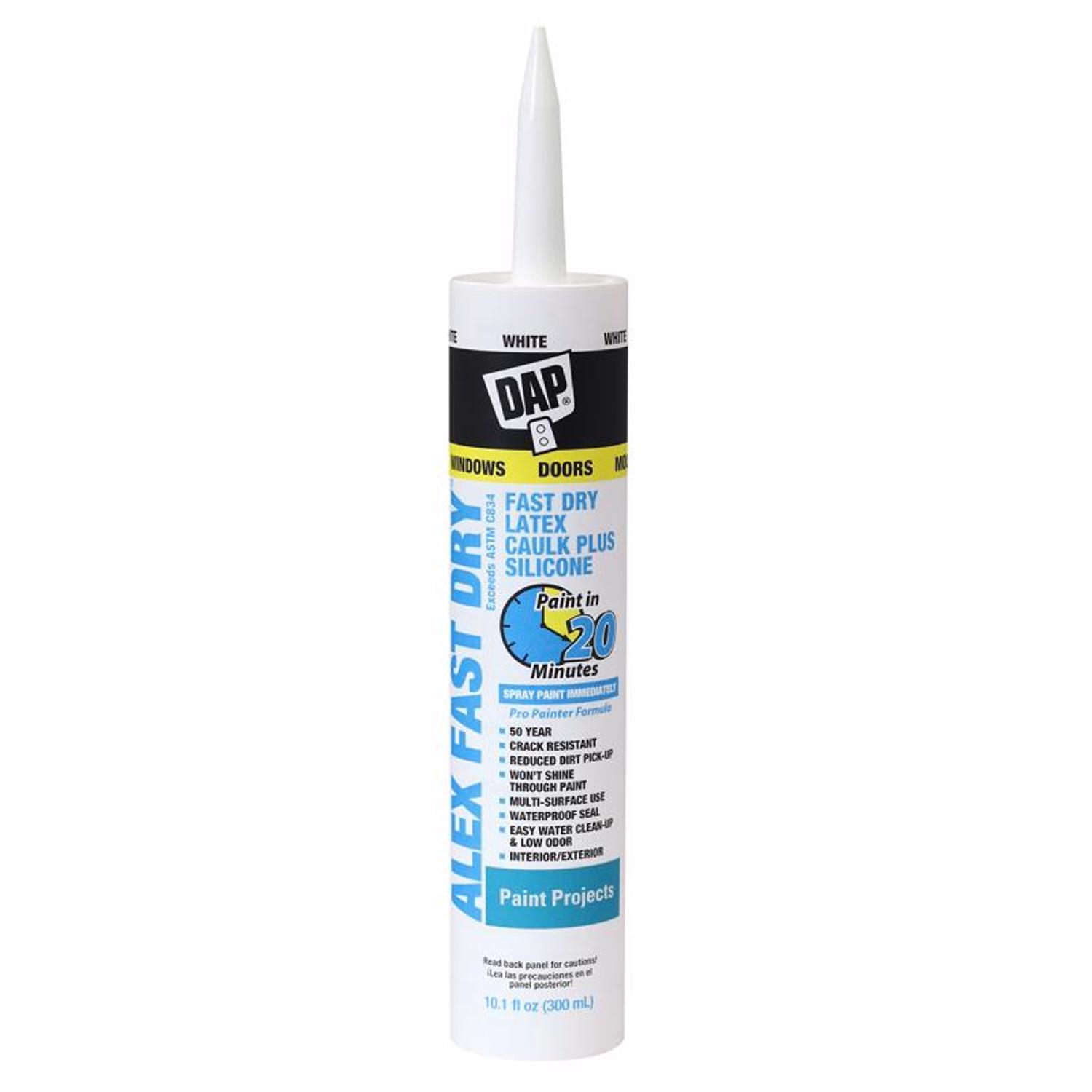 DAP Alex Fast Dry White Acrylic Latex Caulk 10.1 oz