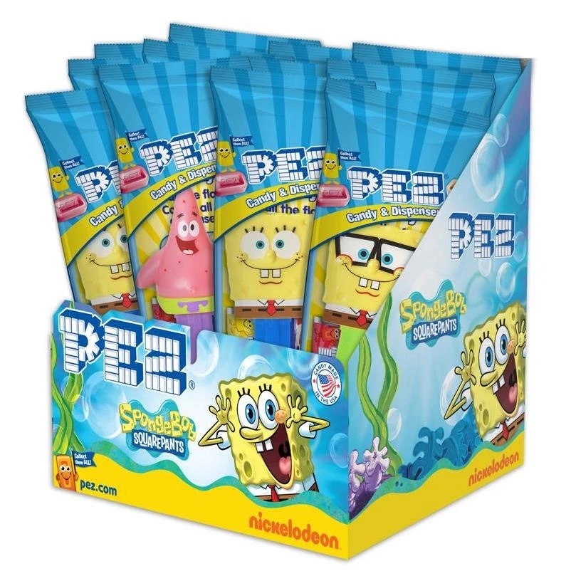 PEZ Spongebob Assorted Candy And Dispenser 0.58 Oz