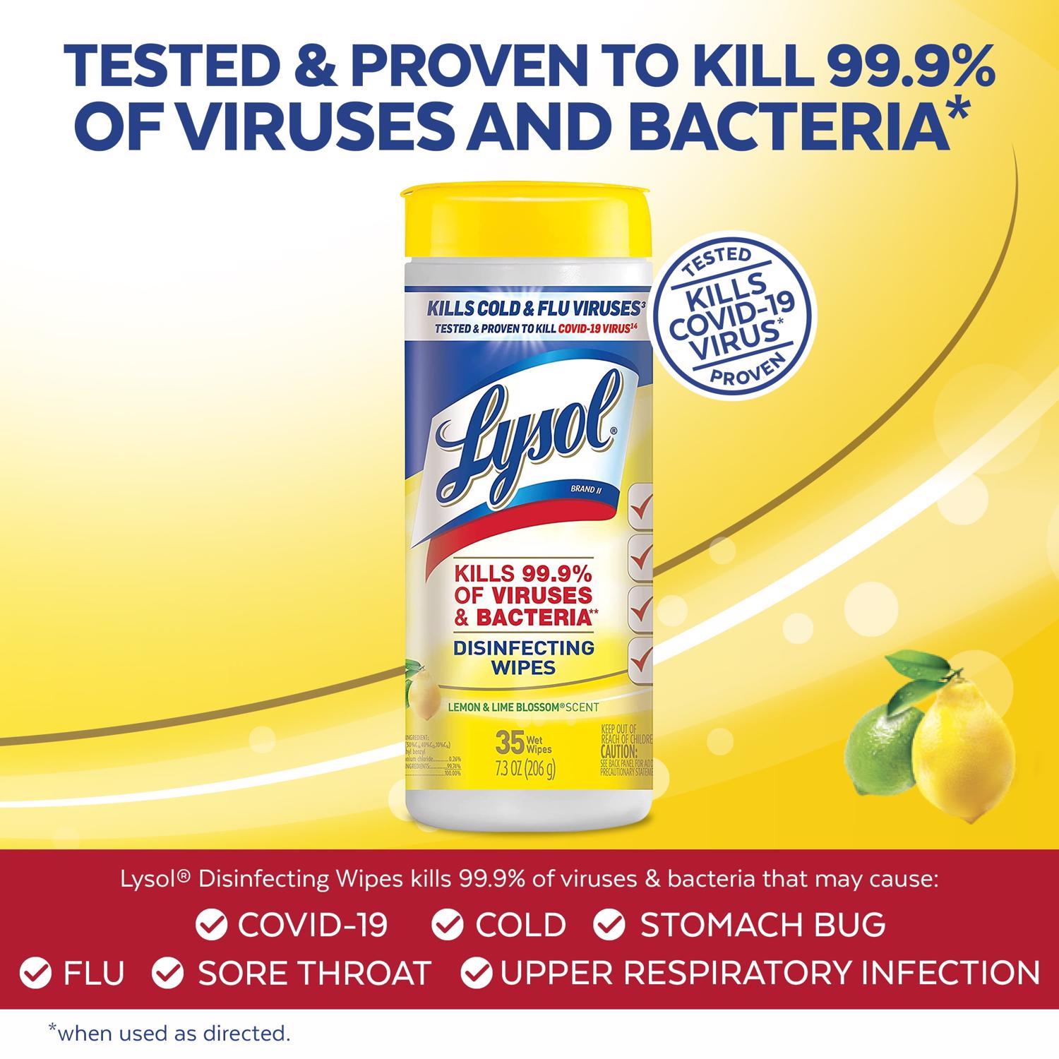 Lysol Lemon & Lime Blossom Scent Disinfecting Wipes 35 ct 1 pk