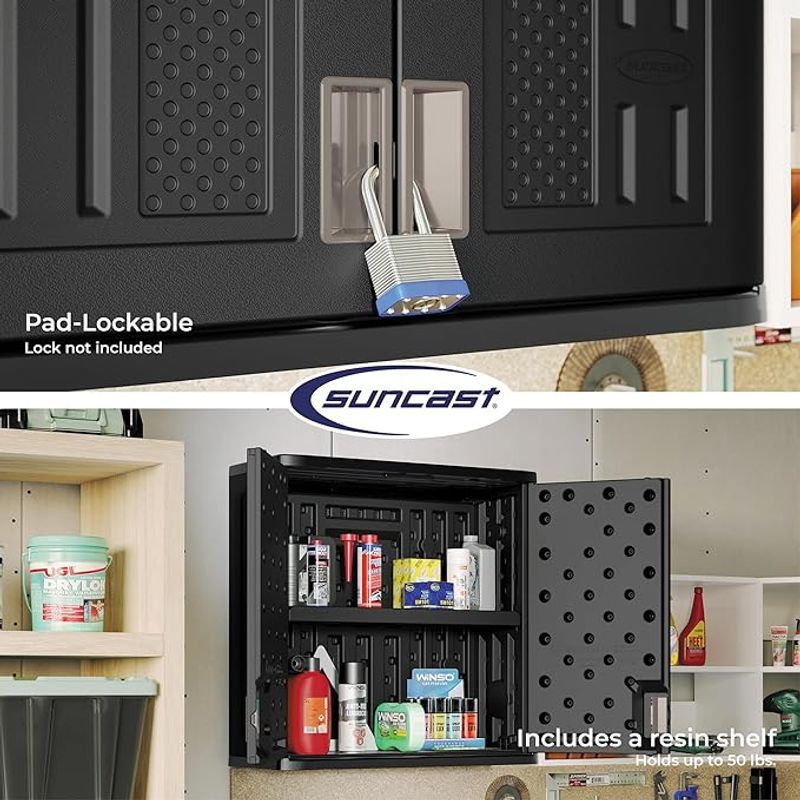 Suncast Wall Storage Cabinet Black