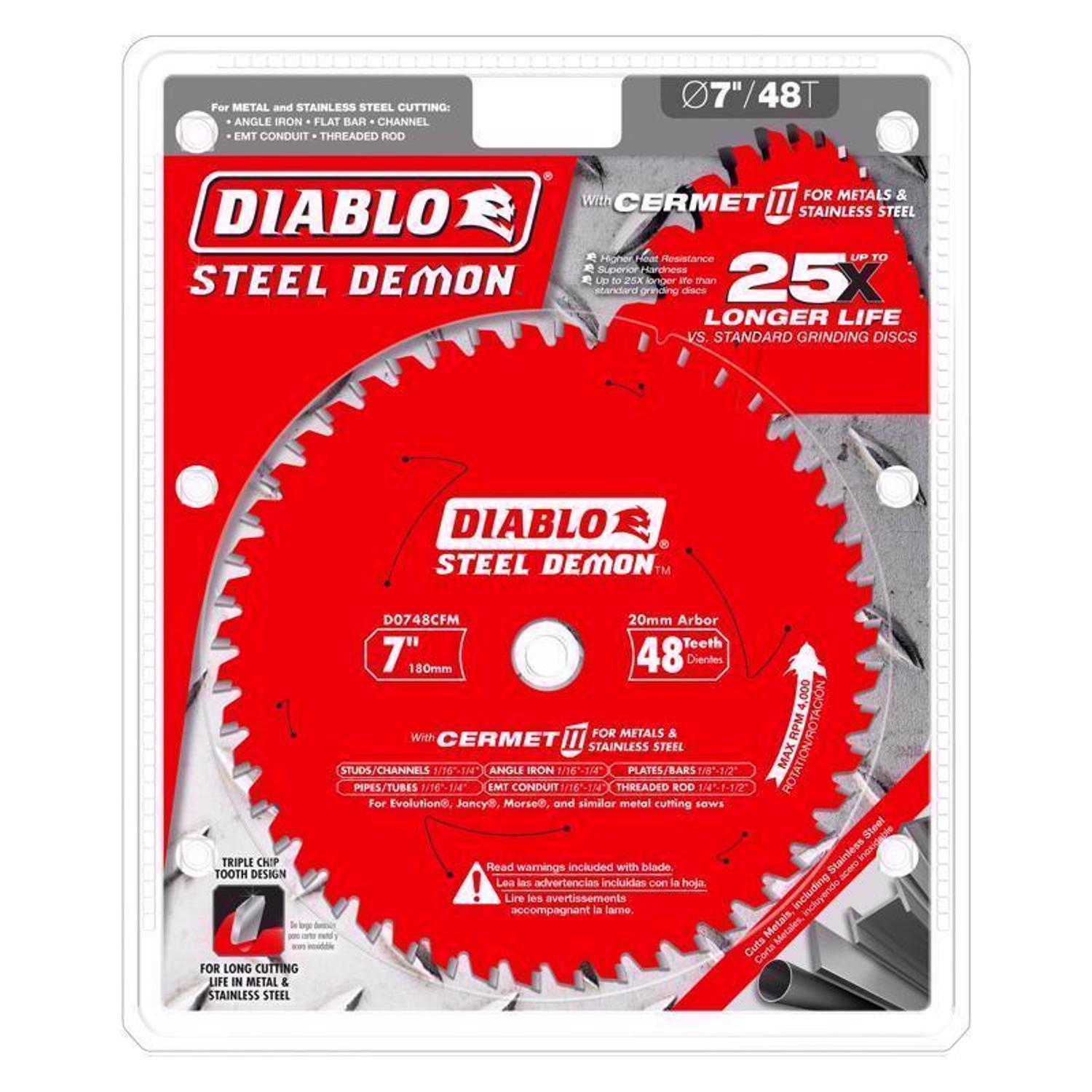 Diablo Steel Demon 7-1/4 in. D X 5/8 in. Cermet Metal Saw Blade 48 teeth 1 pk