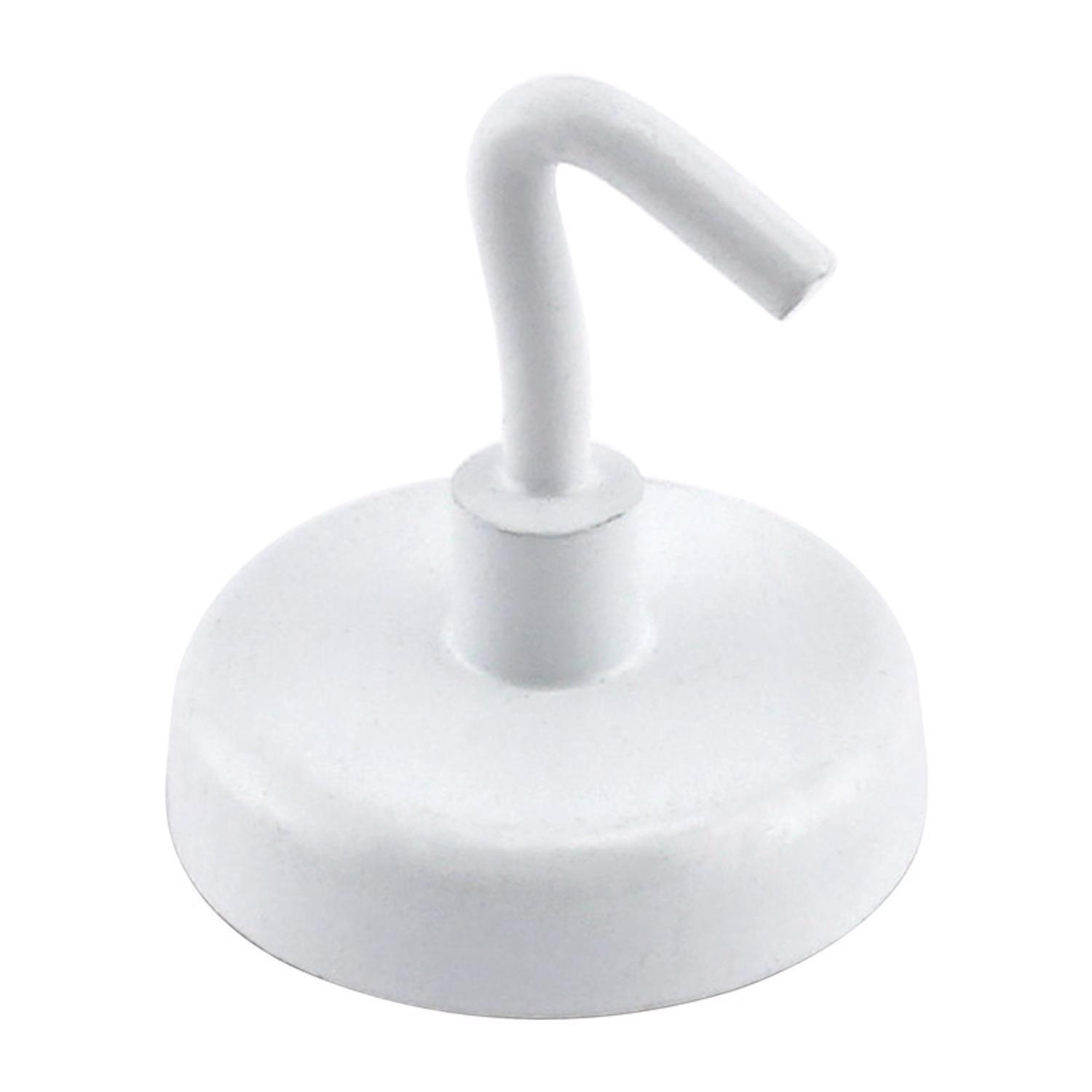 Magnet Source 1.4 in. L X 1.25 in. W White Magnetic Hooks 14 lb. pull 2 pk
