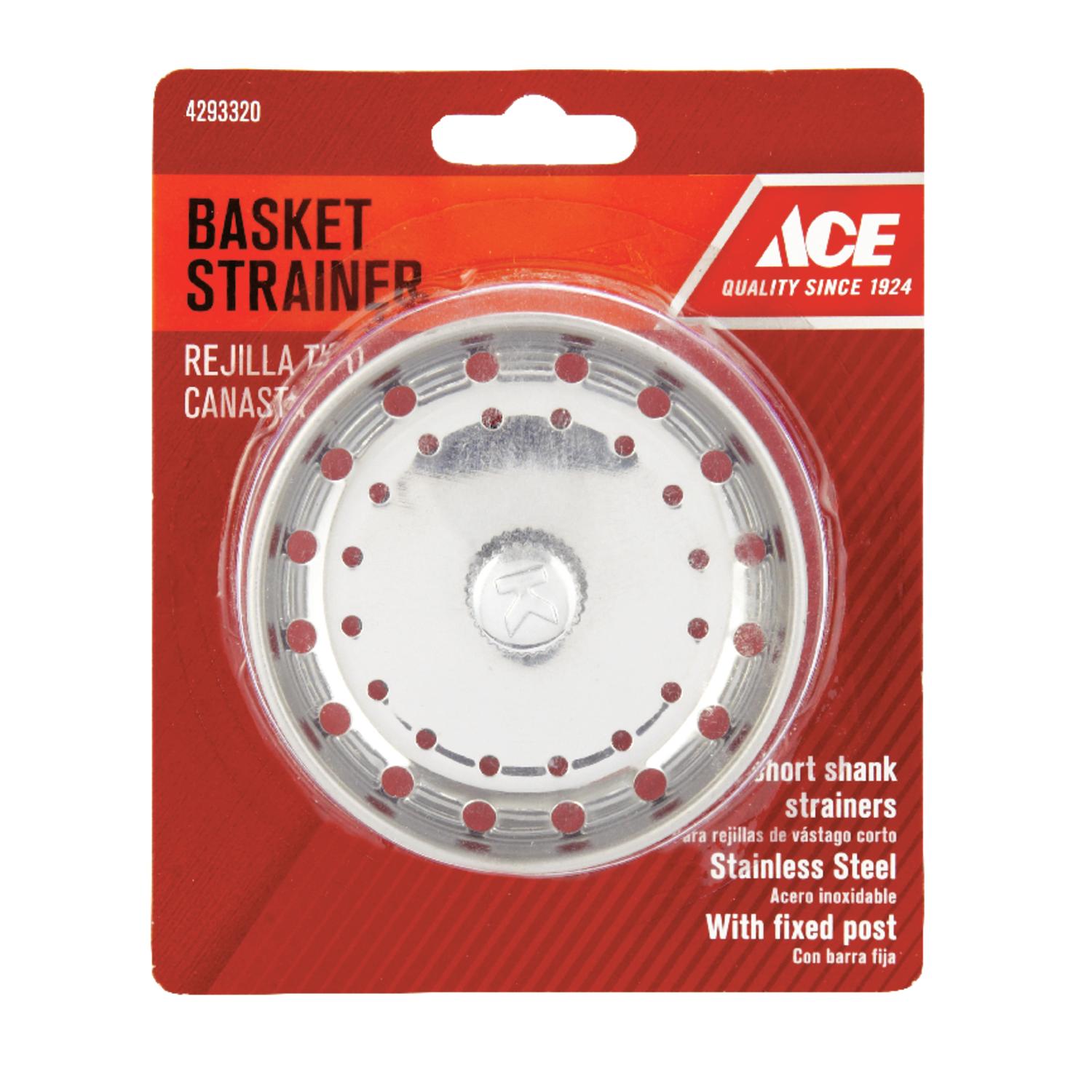 Ace 3 in. D Chrome Silver Stainless Steel Strainer Basket