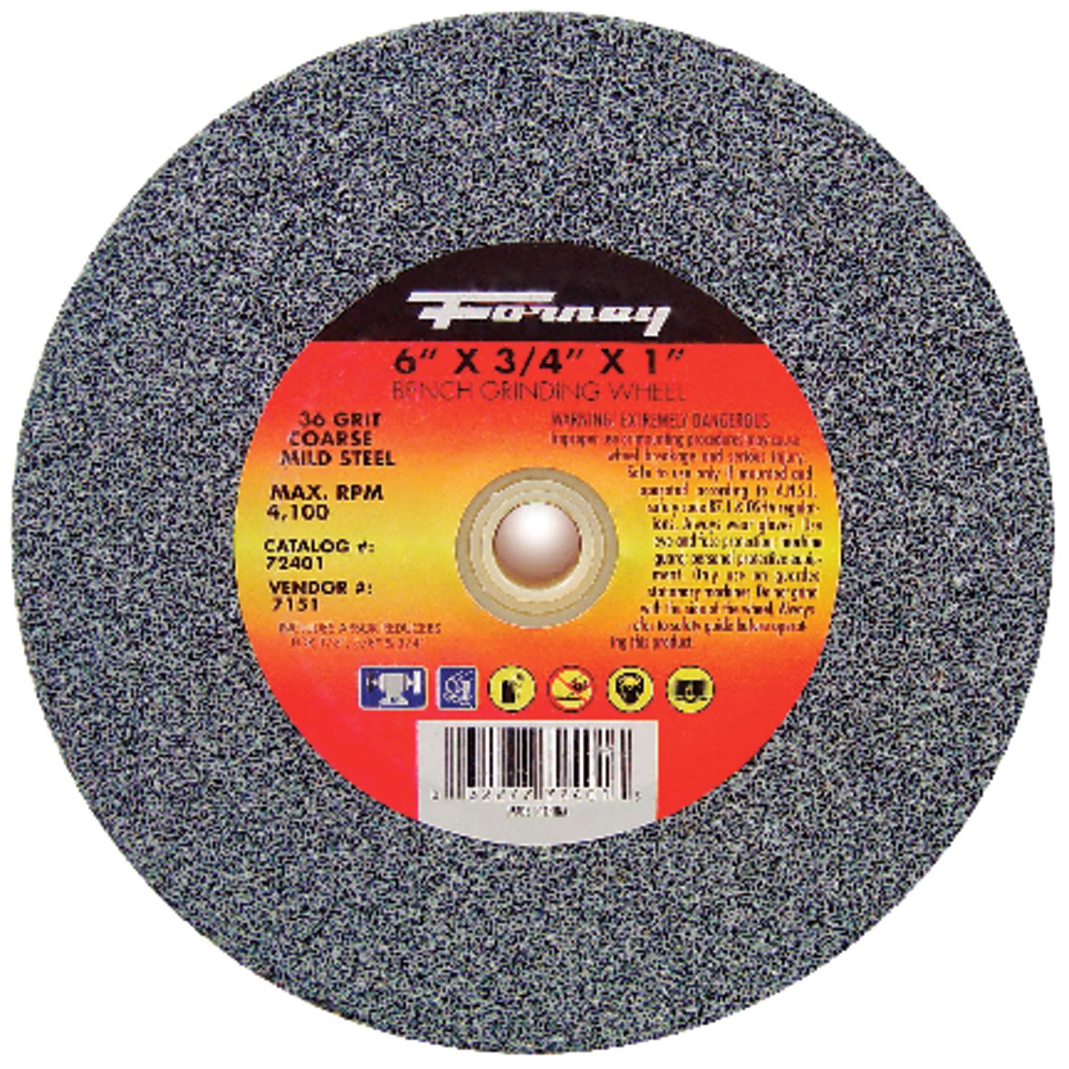 Forney 6 in. D X 1 in. in. Bench Grinding Wheel