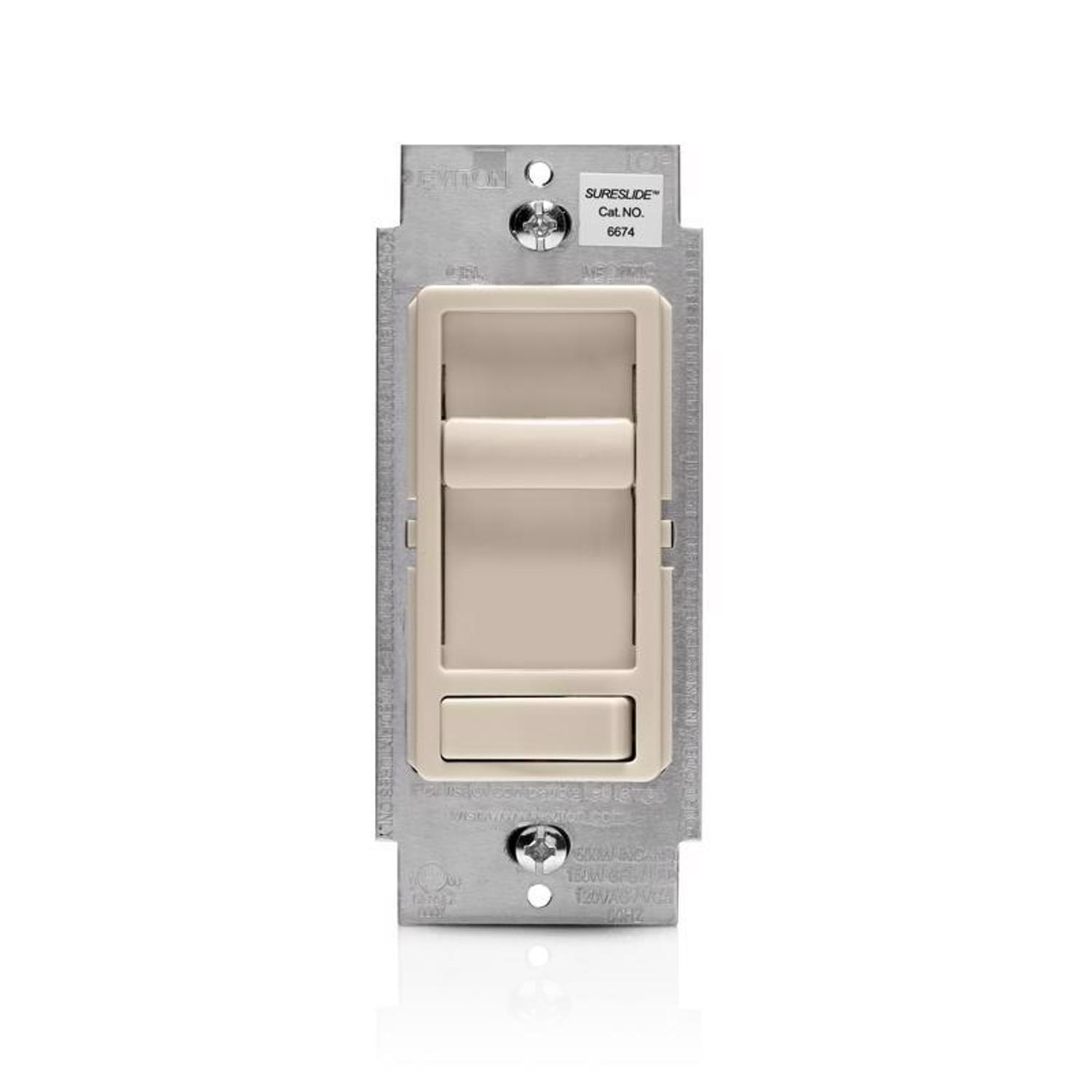 Leviton SureSlide Light Almond 600 W Preset Slide Dimmer Switch 1 pk