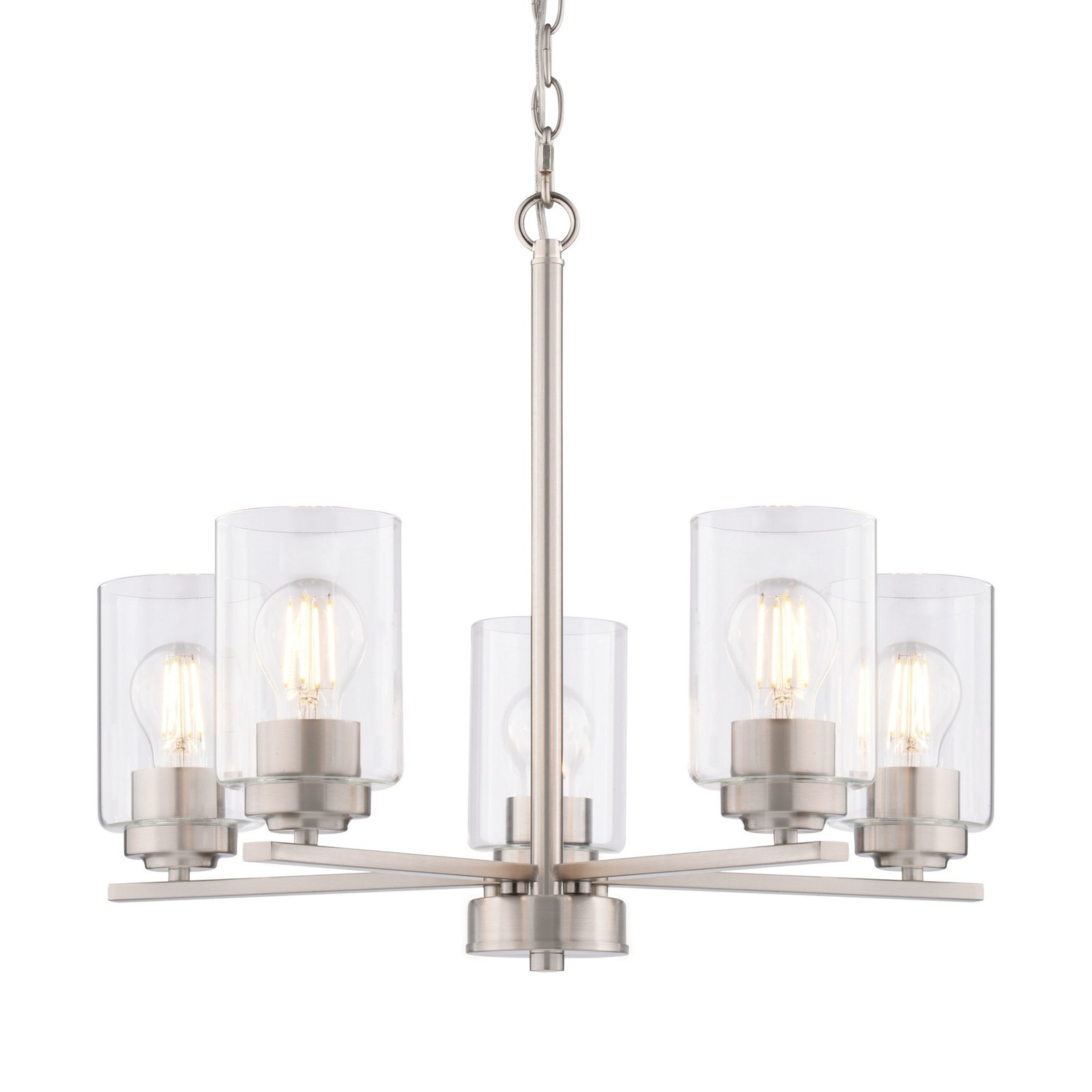 Vaxcel Lighting H0314 Park Ridge 5 Light 21 in.W Chandelier - Nickel