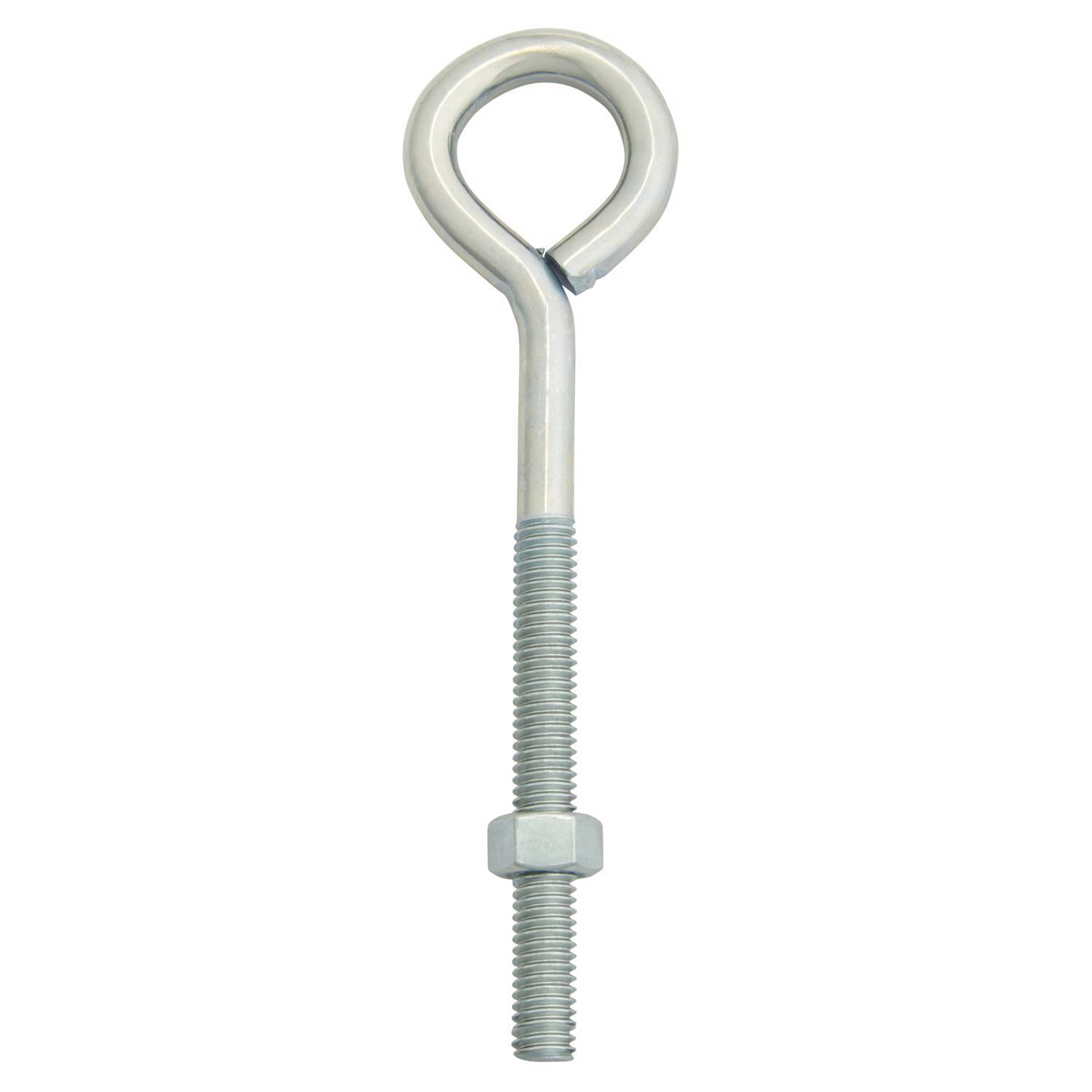 Hampton 3/8 in. X 6 in. L Zinc-Plated Steel Eyebolt Nut Included