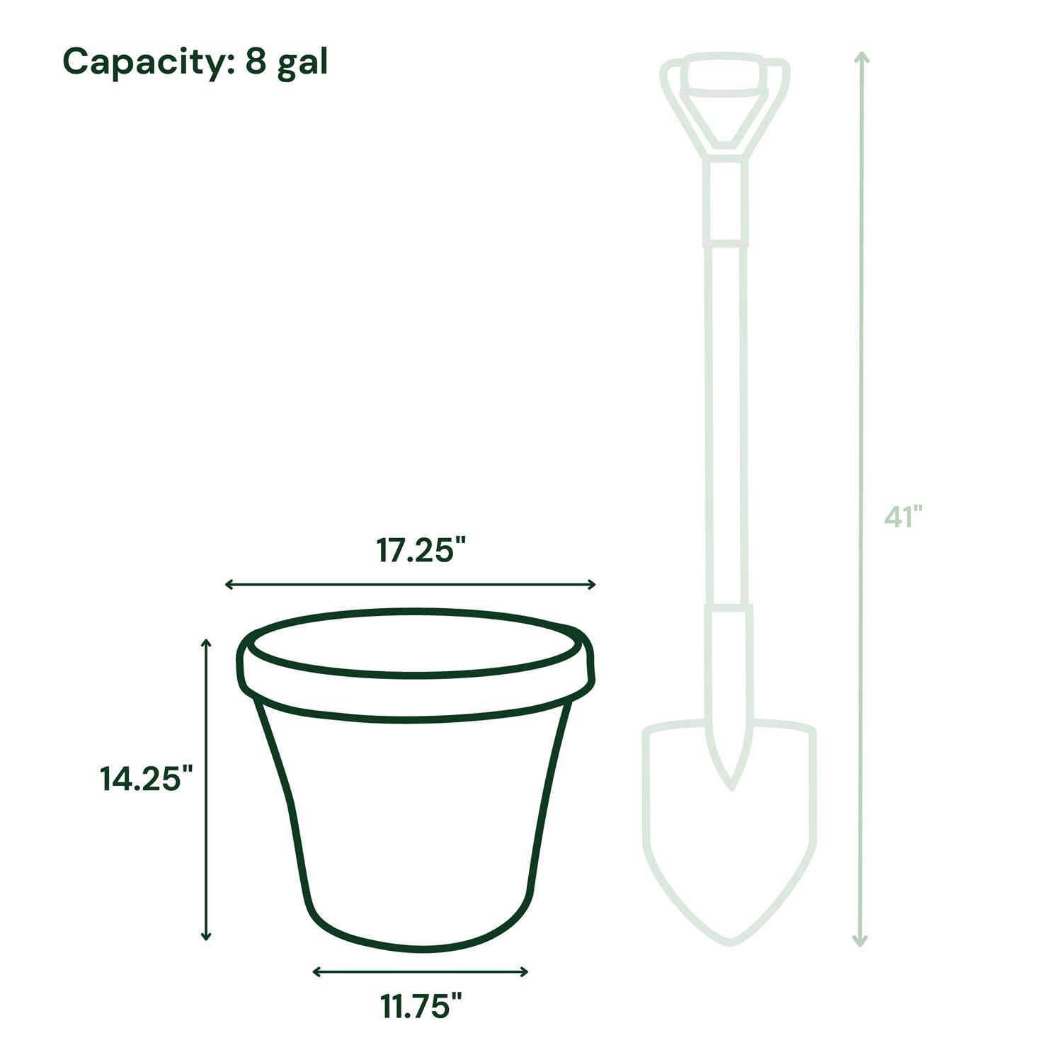 Bloem Terra 14.25 in. H X 17.25 in. W Resin Traditional Planter Terracotta Clay