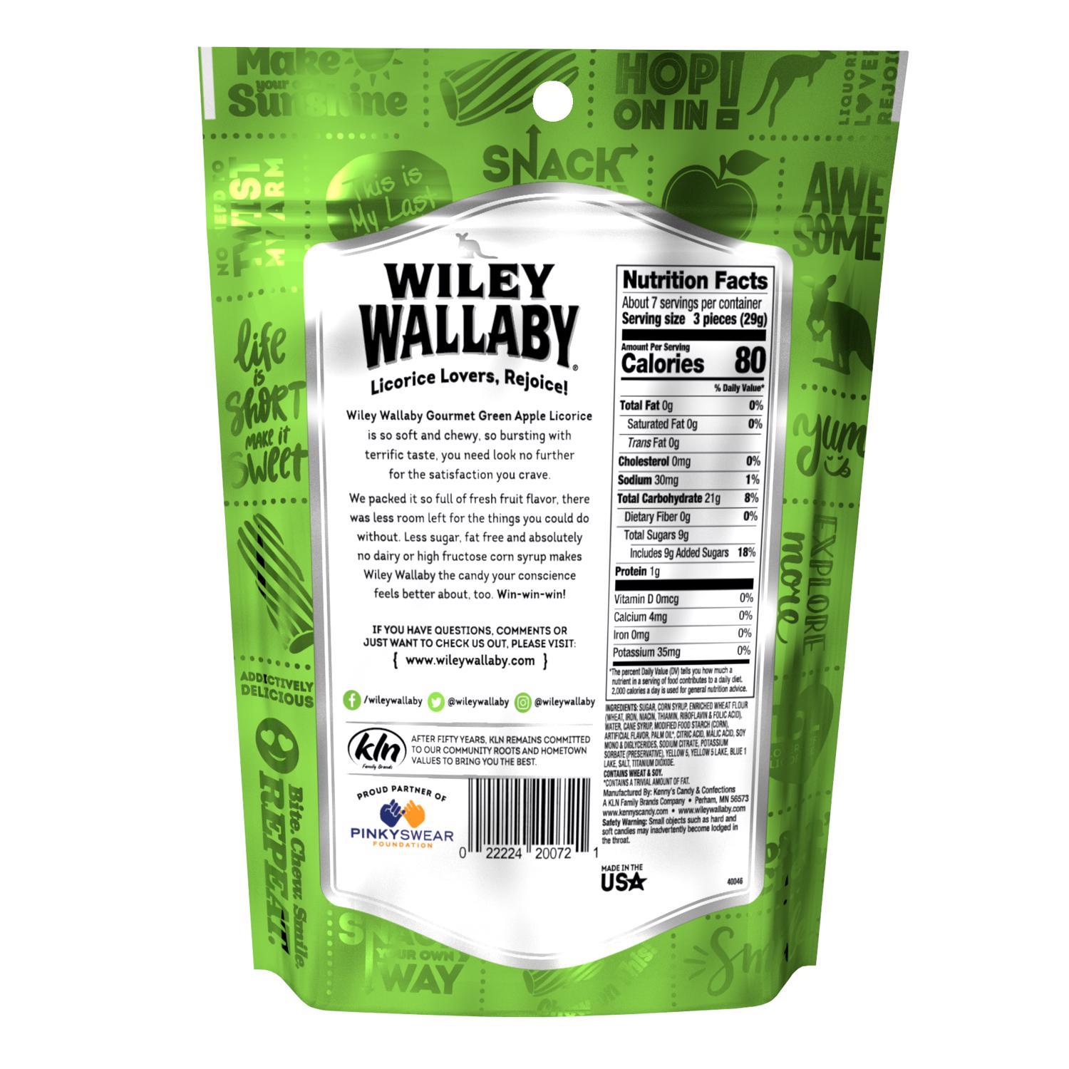 Wiley Wallaby Australian Style Gourmet Green Apple Licorice 10 oz