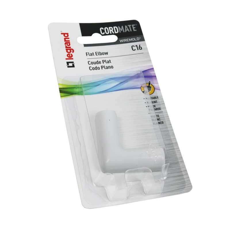 Legrand CordMate 1.63 in. L Flat Elbow 1 pk