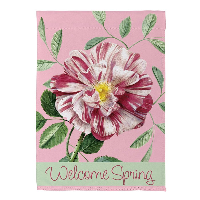 Evergreen Radiant Pink Flower Suede Garden Flag