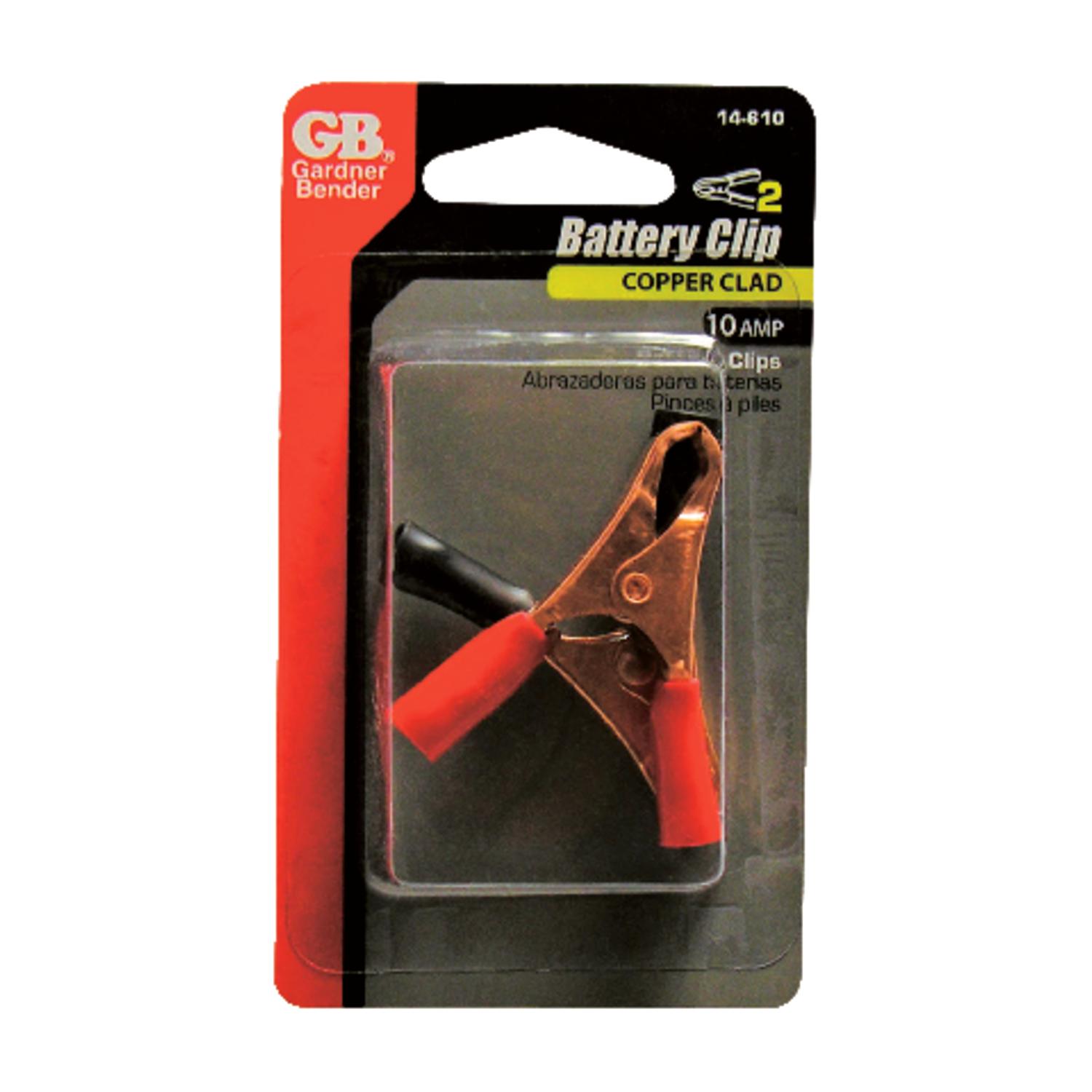 Gardner Bender Copper Wire Battery Clamps Multicolored 2 pk