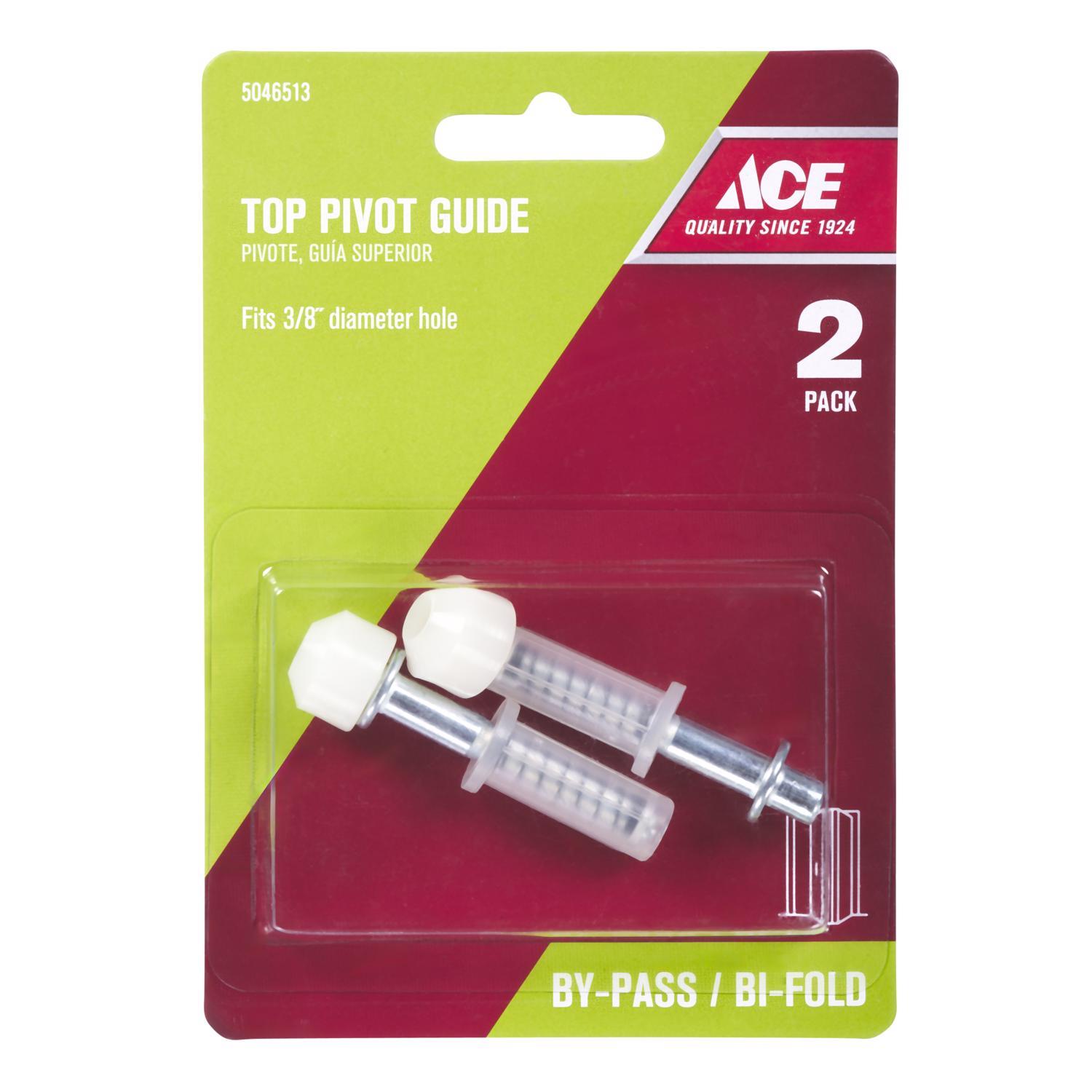 Ace 5/8 in. D White Plastic/Steel Bi-fold Door Pivot 2 pc