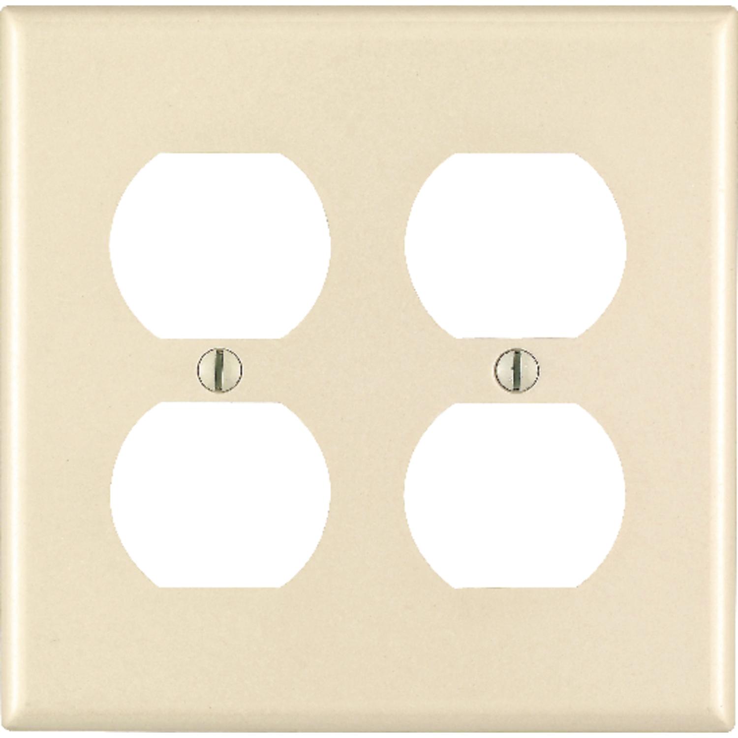 Leviton Almond 2 gang Thermoset Plastic Duplex Wall Plate 1 pk