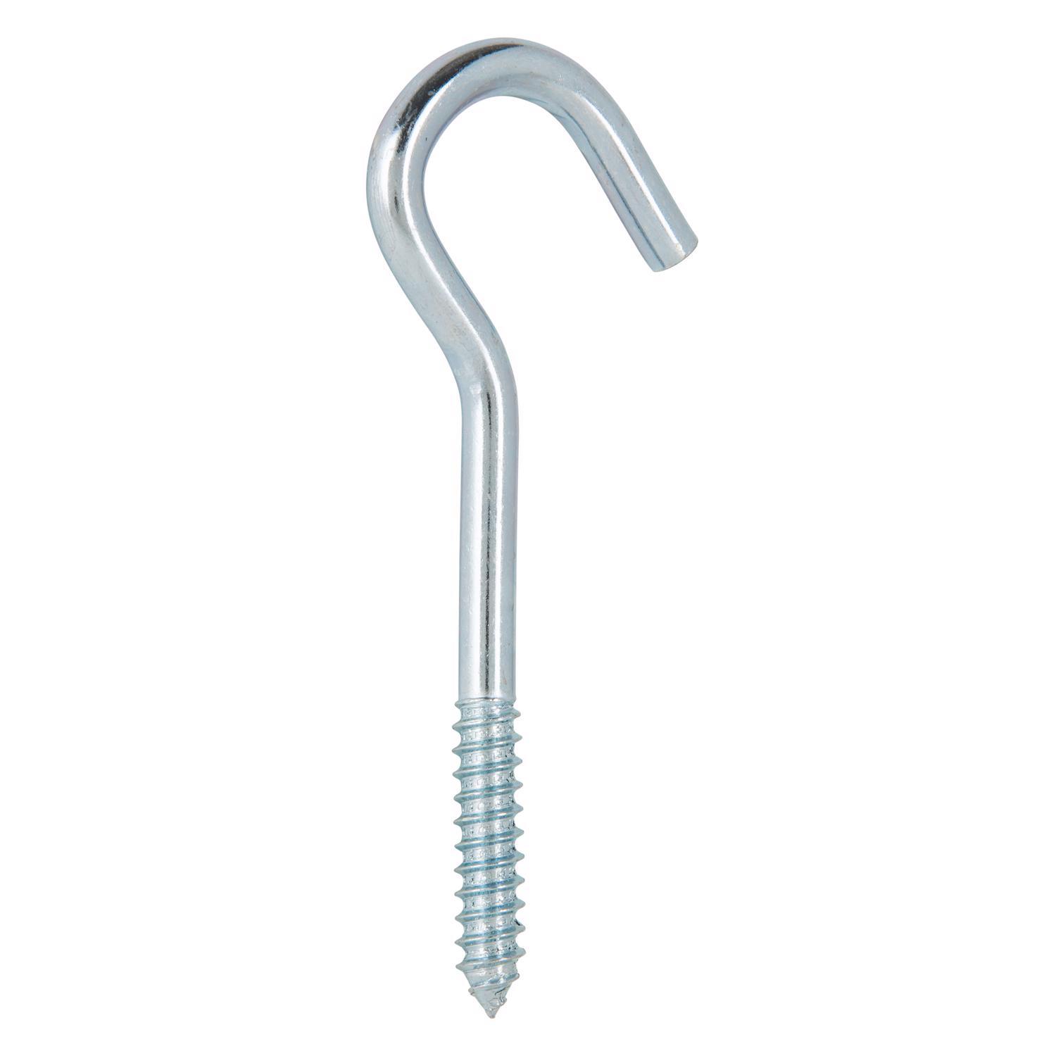 Ace Small Zinc-Plated Silver Steel 4.5625 in. L Ceiling Hook 160 lb 2 pk