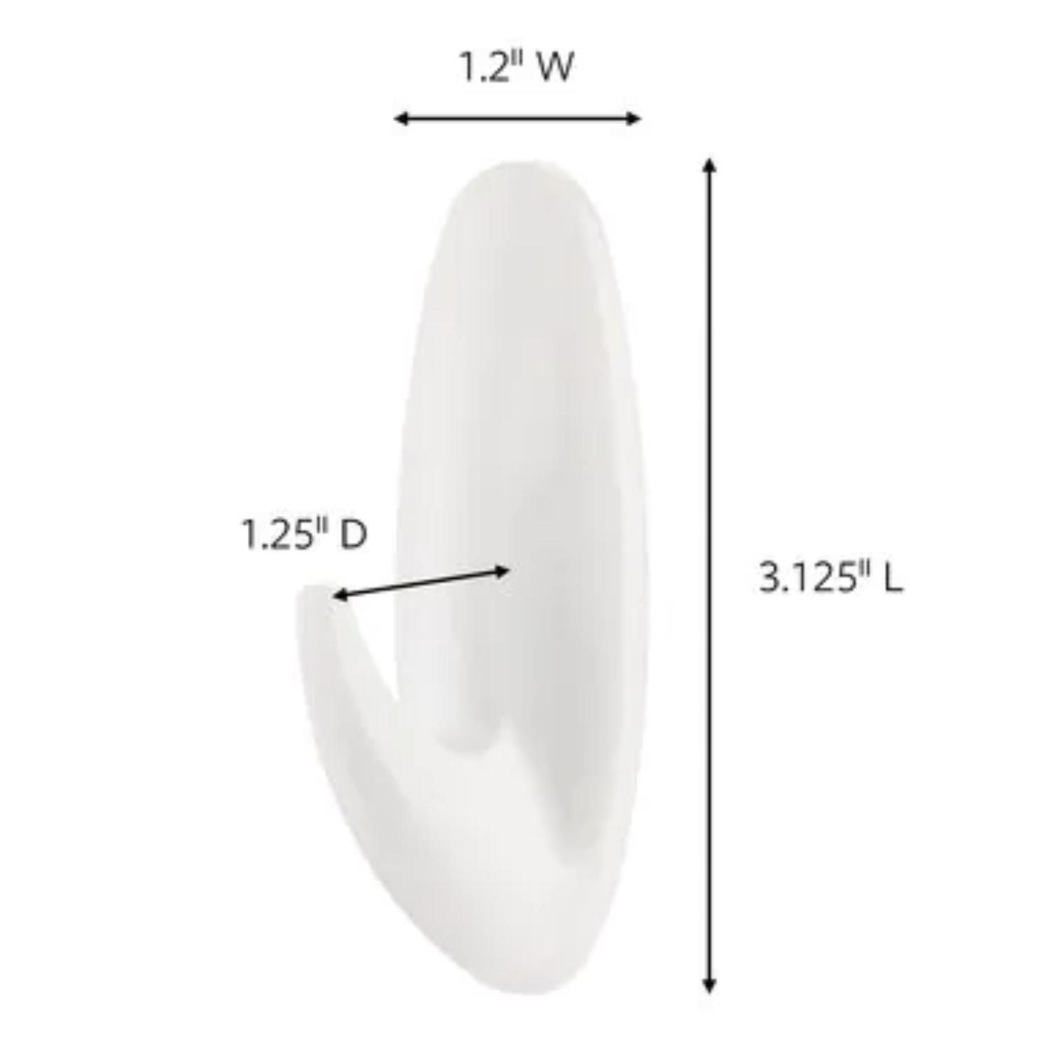 3M Command Medium Plastic Bath Hook 3.125 in. L 2 pk