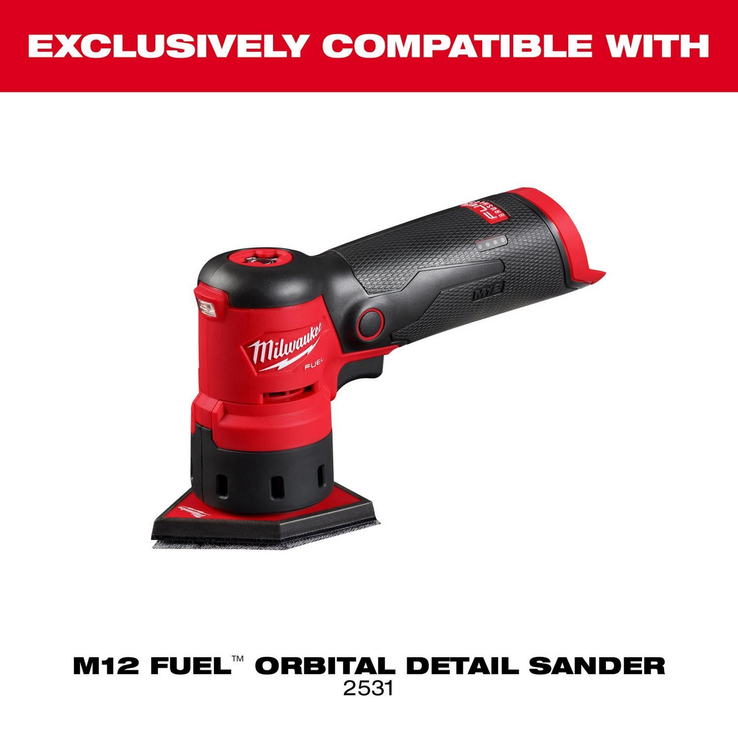 Milwaukee M12 3.75 in. L X 3.625 in. W Aluminum Oxide 80 Grit Coarse Sanding Sheet