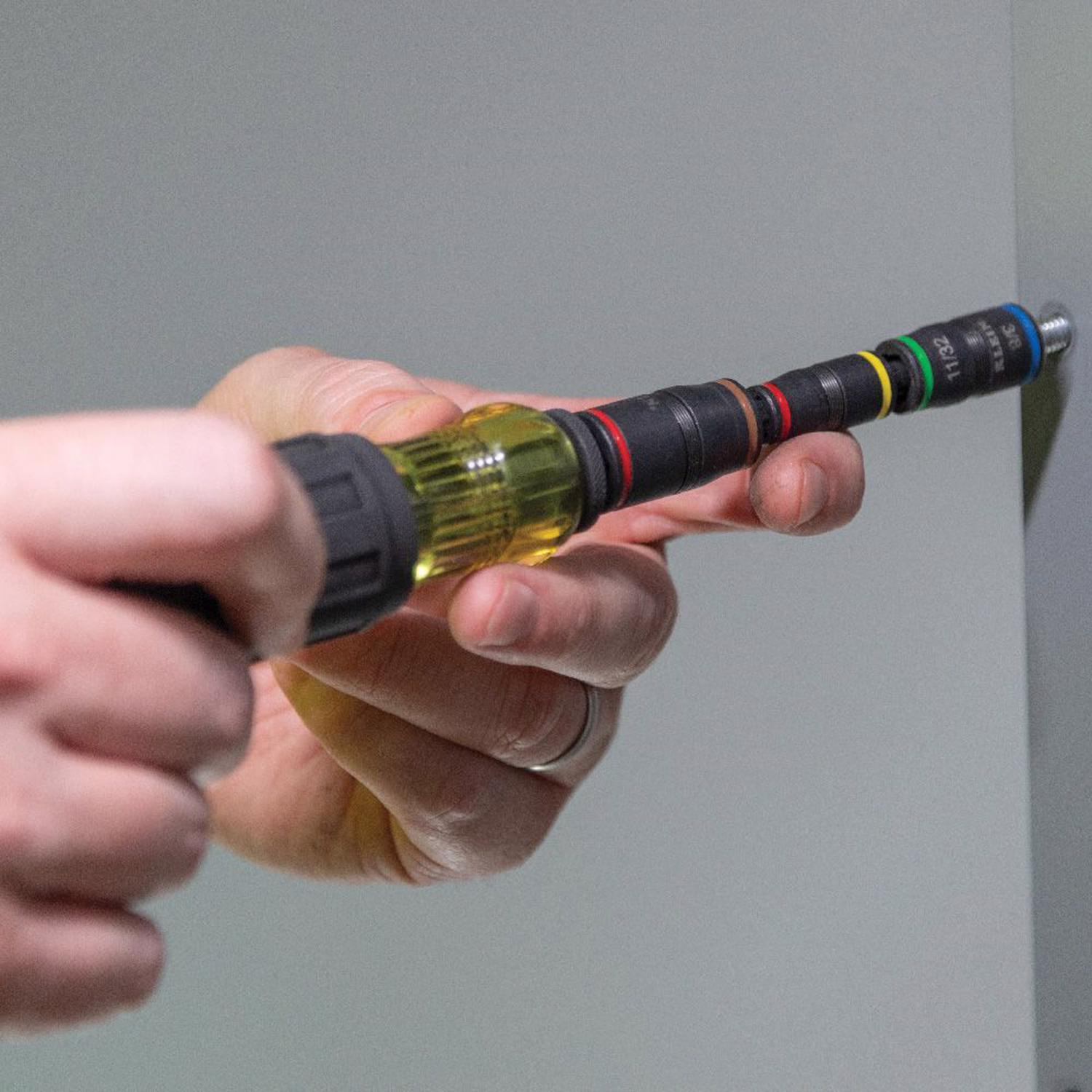 Klein Tools 1/4 in. X 1/4 to 1/2 in. drive SAE 6 Point Flip Impact Socket Set 1 pc