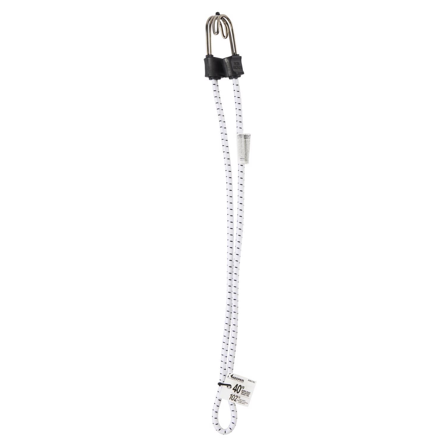 Keeper Marine Twin Anchor White Bungee Cord 40 in. L X 0.315 in. 1 pk