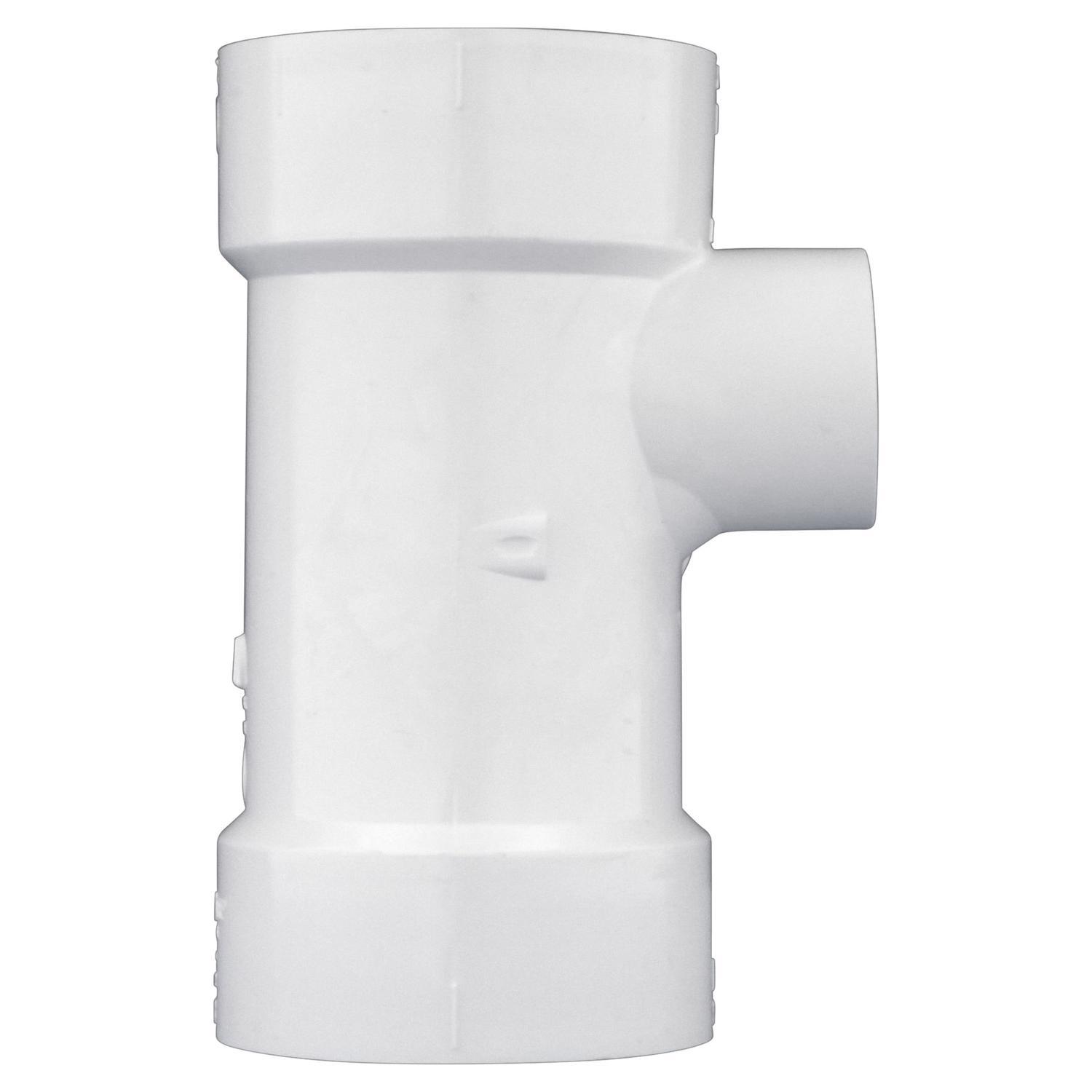 Charlotte Pipe Schedule 40 3 in. Hub X 3 in. D Hub PVC Sanitary Tee with Left Side Inlet 1 pk