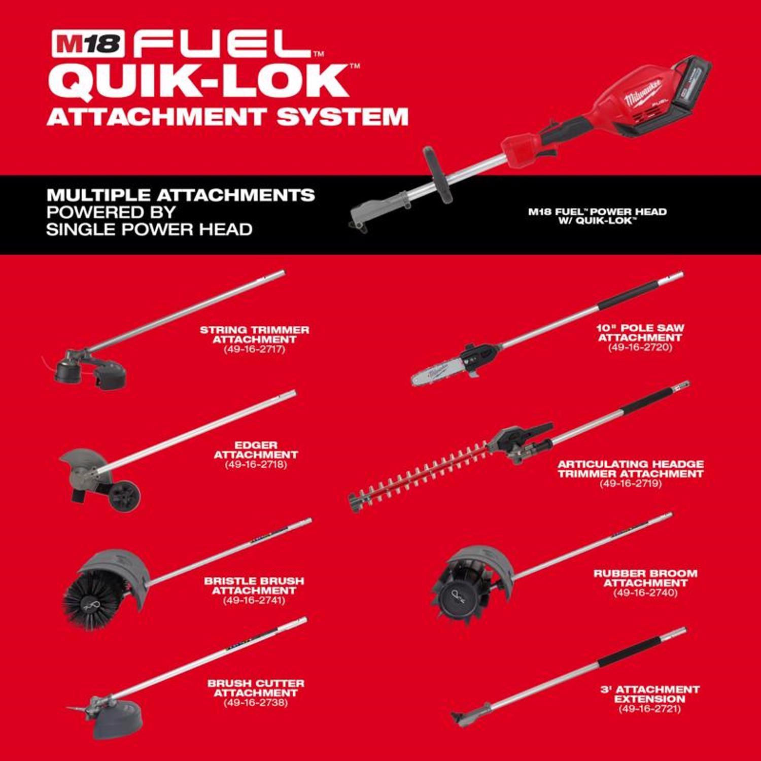 Milwaukee M18 FUEL Quik-Lok 49-16-2719 20 in. 18 V Battery Hedge Trimmer Attachment Tool Only