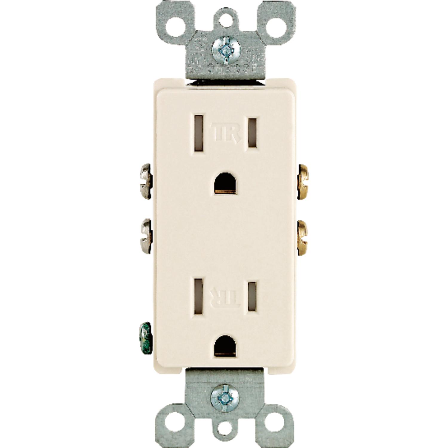 Leviton Decora 15 amps 125 V Duplex Light Almond Outlet 5-15R 1 pk