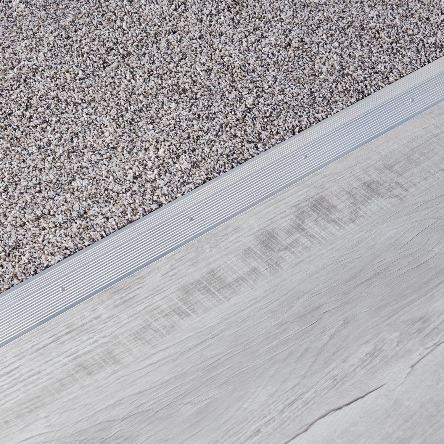 M-D Building Products 0.375 in. H X 2 in. W X 72 in. L Prefinished Silver Aluminum Carpet Trim