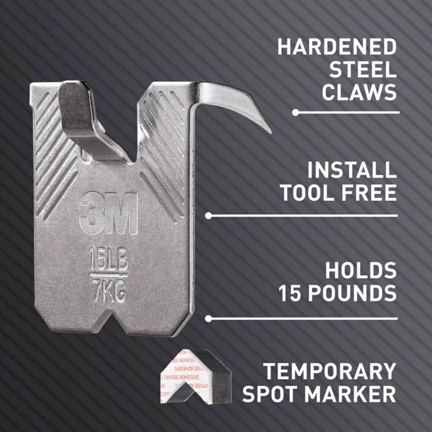 3M Claw Silver Drywall Picture Hanger 15 lb 5 pk