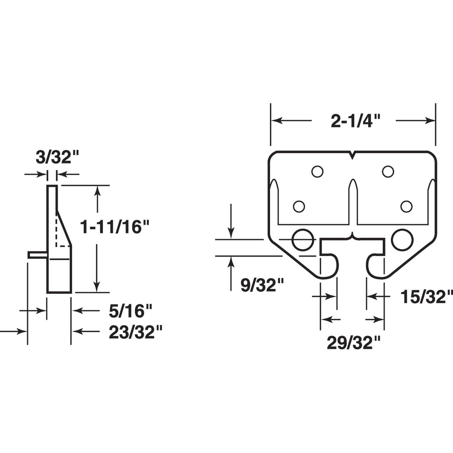 Prime-Line Plastic Center Guide Drawer Track Guide 2 pk
