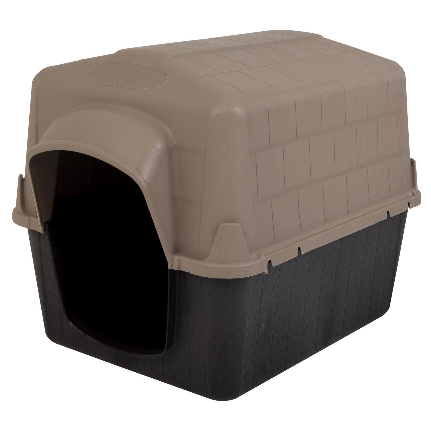 Aspen Pet Petbarn 3 Extra Large Plastic Dog House Brown/Sand 30 in. H X 29 in. W X 38 in. D