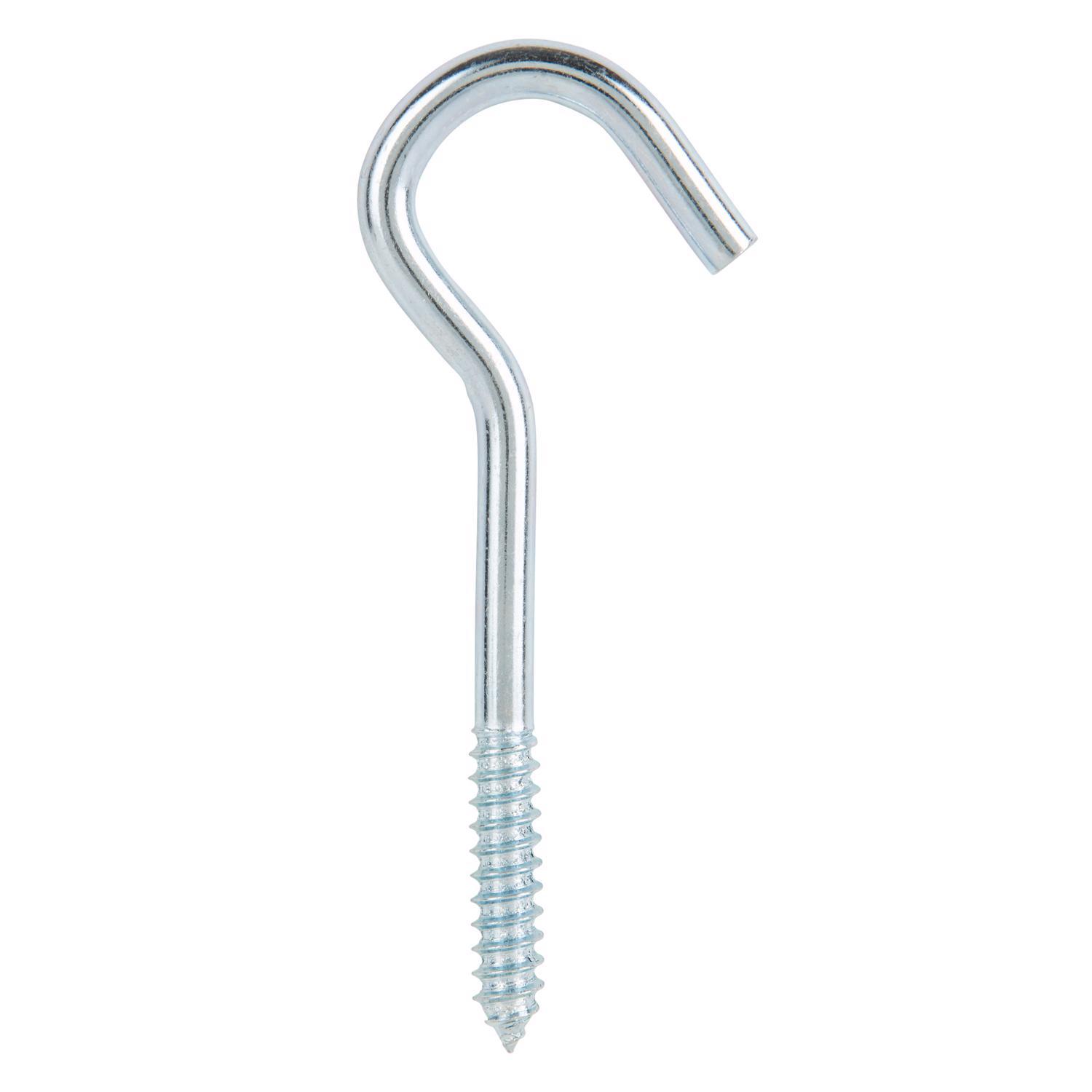 Ace Small Zinc-Plated Silver Steel 4.5625 in. L Ceiling Hook 160 lb 2 pk