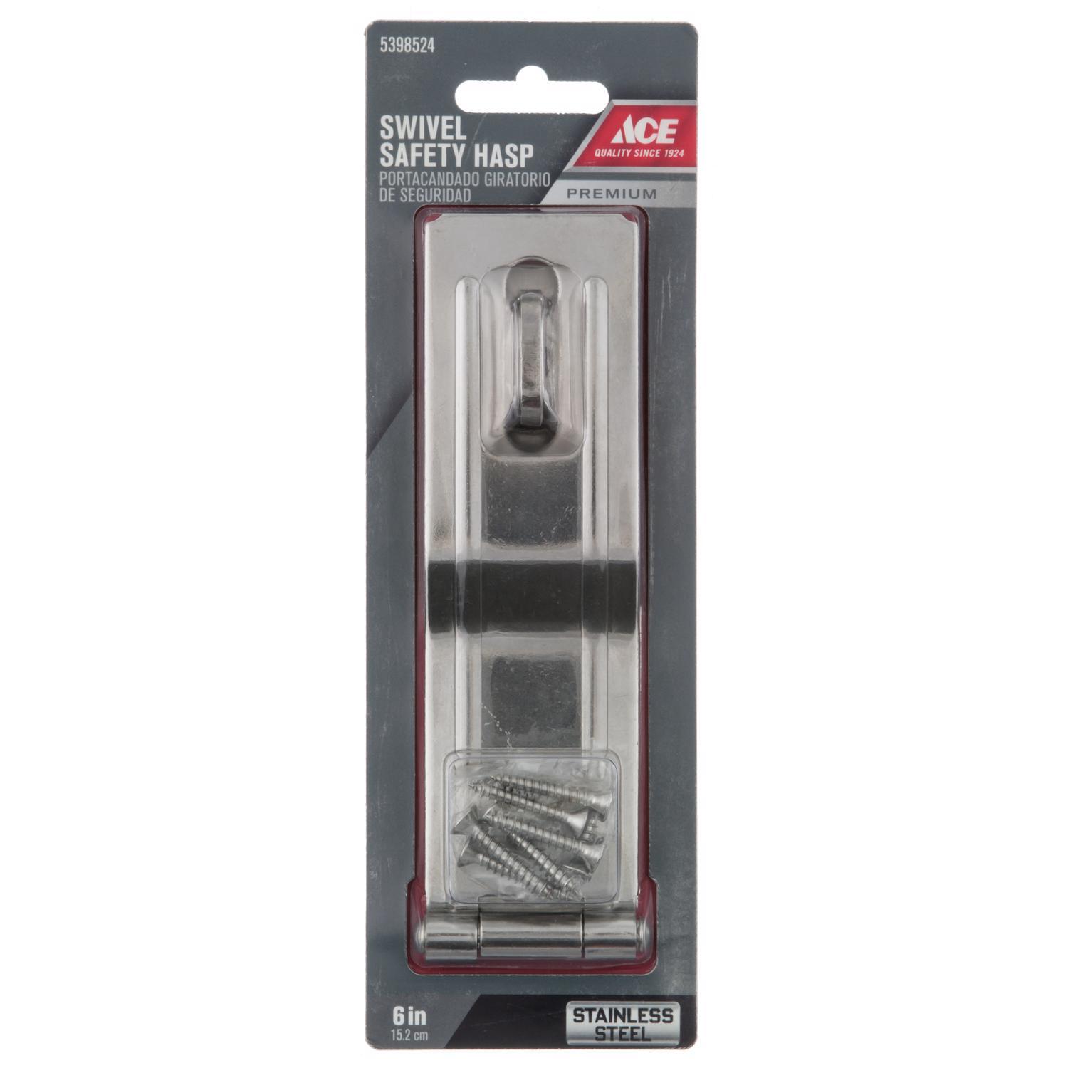 Ace Stainless Steel 6 in. L Swivel Staple Safety Hasp