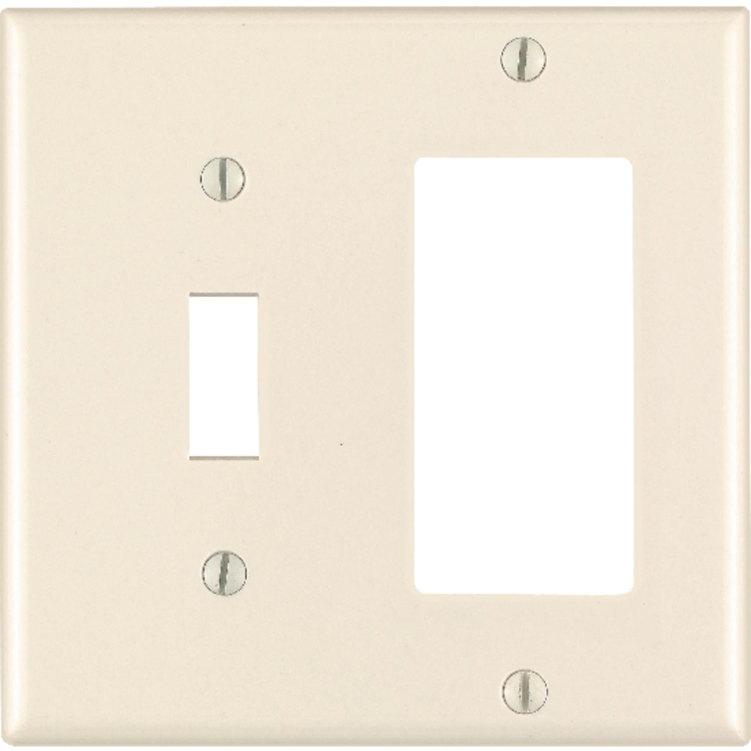 Leviton Decora Almond 2 gang Thermoset Plastic Decorator/Toggle Wall Plate 1 pk