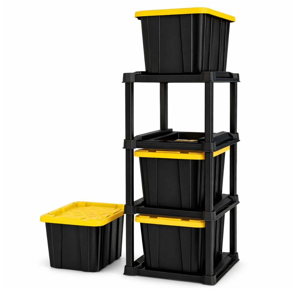 Sterilite 27gal Tote 57.5 In. H X 25.5 In. W X 27.625 In. D Plastic 4-tier Shelving Unit