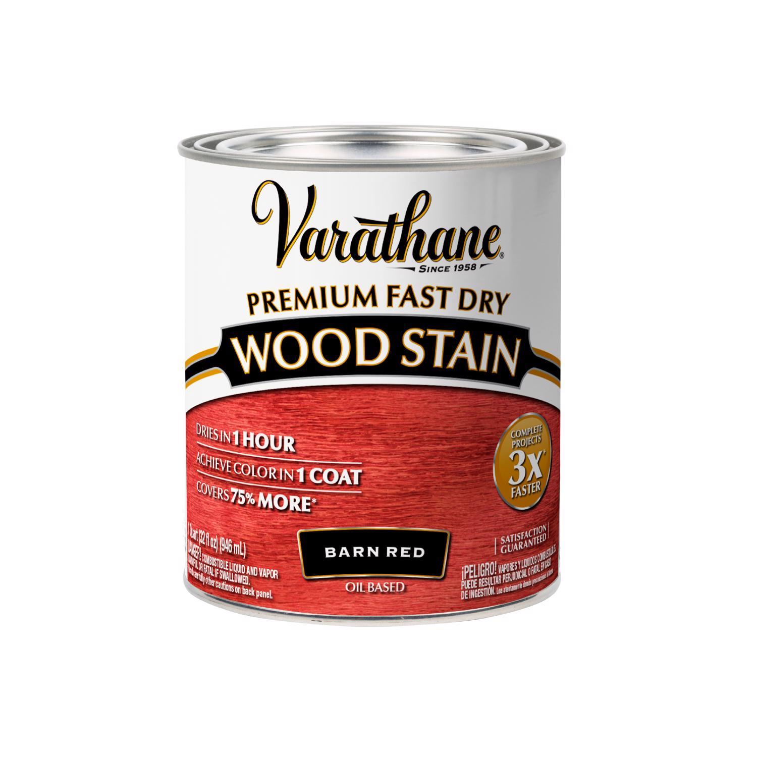 Varathane Semi-Transparent Barn Red Oil-Based Urethane Modified Alkyd Wood Stain 1 qt