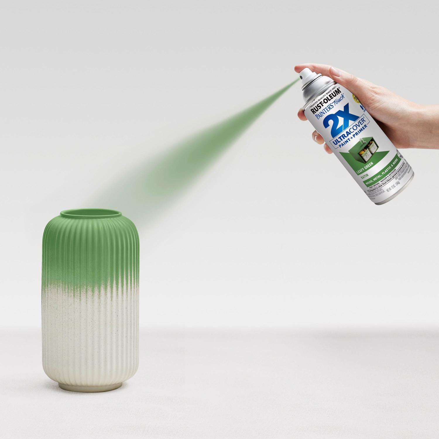 Rust-Oleum Painter's Touch 2X Ultra Cover Satin Leafy Green Paint+Primer Spray Paint 12 oz