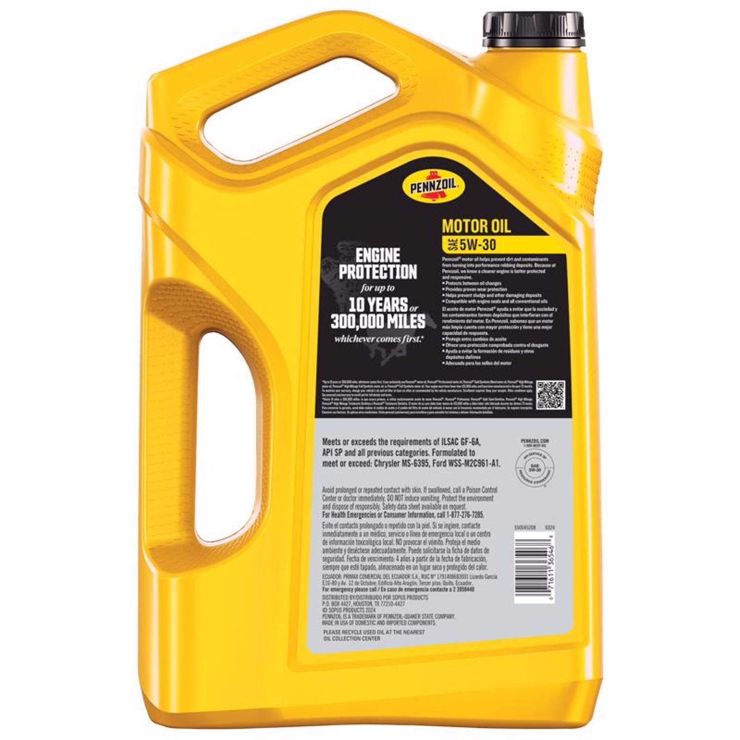 Pennzoil 5W-30 4-Cycle Synthetic Blend Motor Oil 5 qt 1 pk